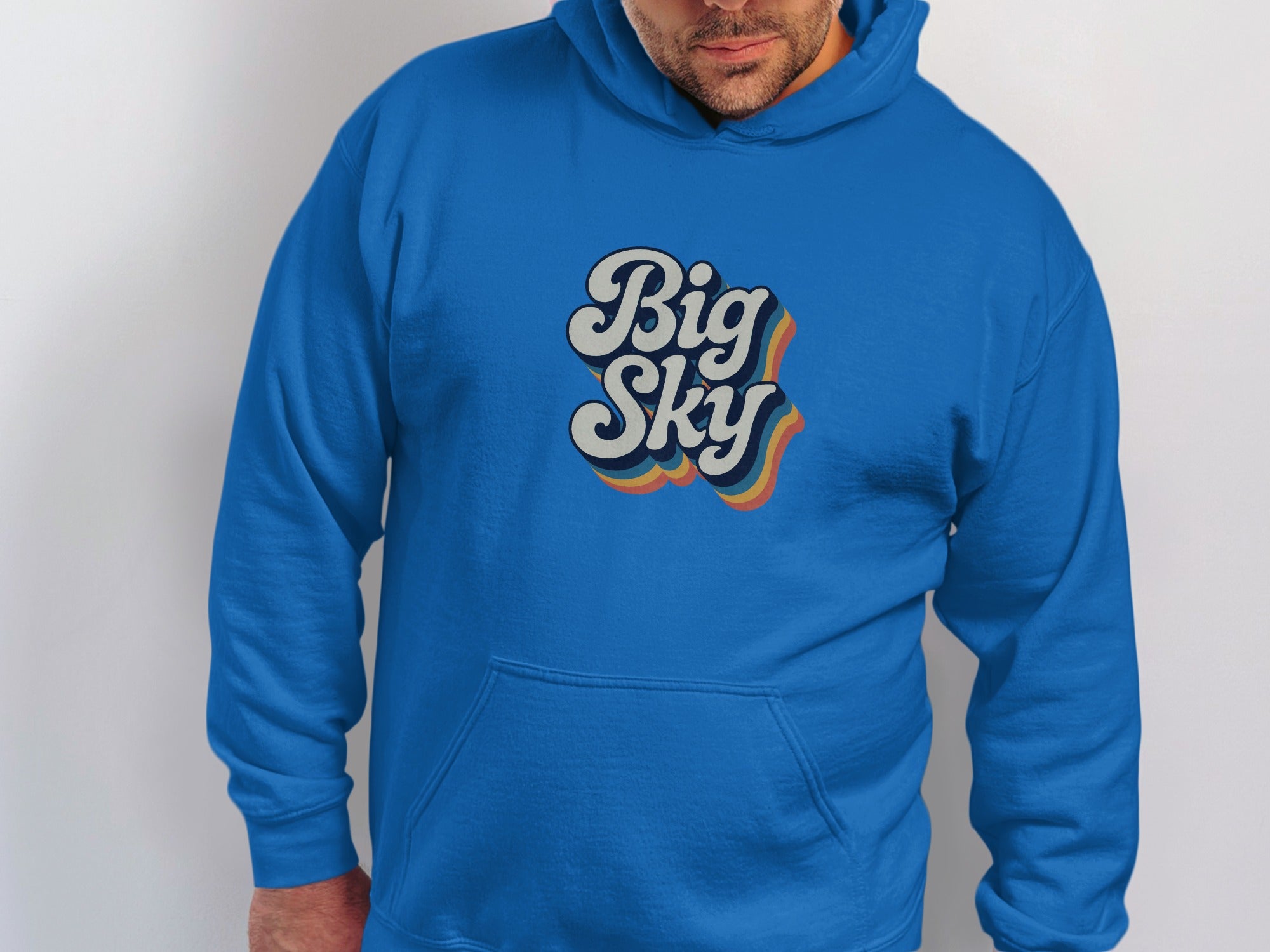 Big Sky Graphic Hoodie with Vintage Style Text