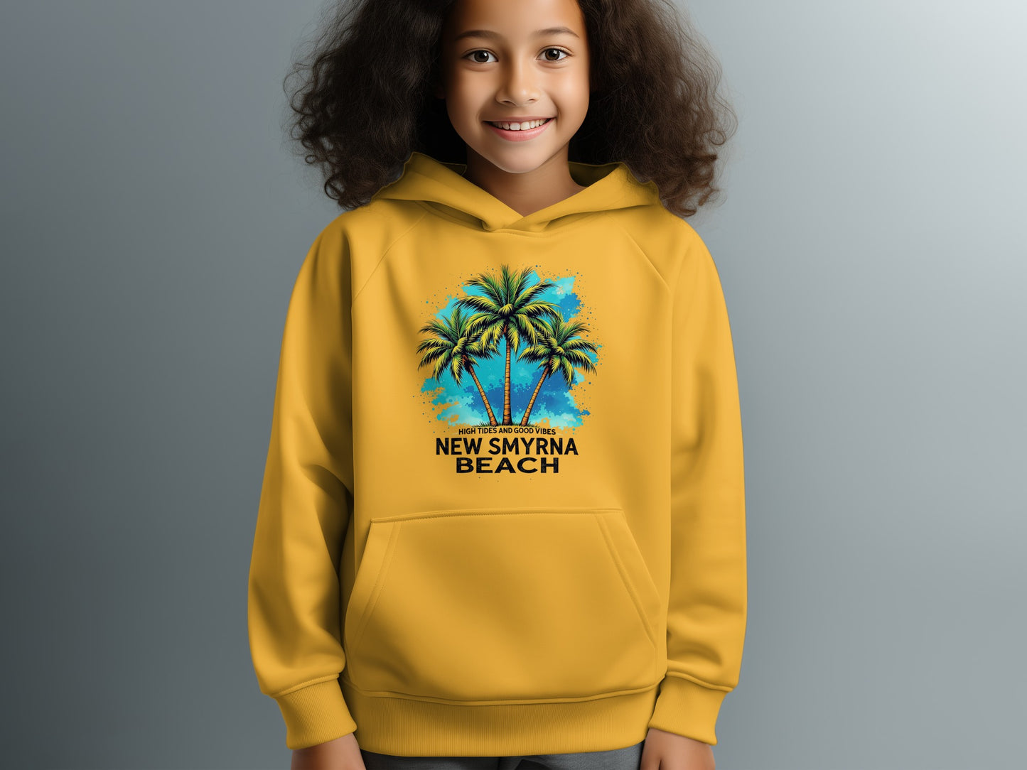 New Smyrna Beach Hoodie with Palm Trees Graphic product type