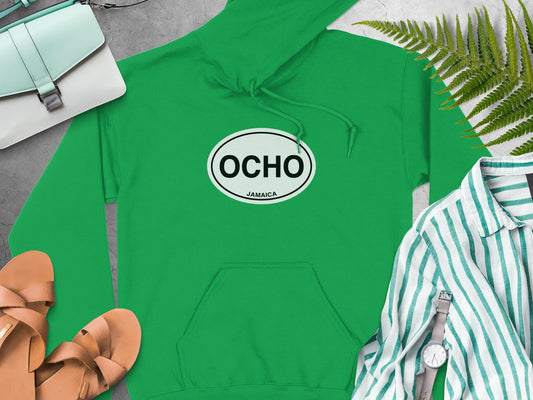 Ocho Rios  Oval Logo Vacation Travel Hoodie Gift Souvenir Red