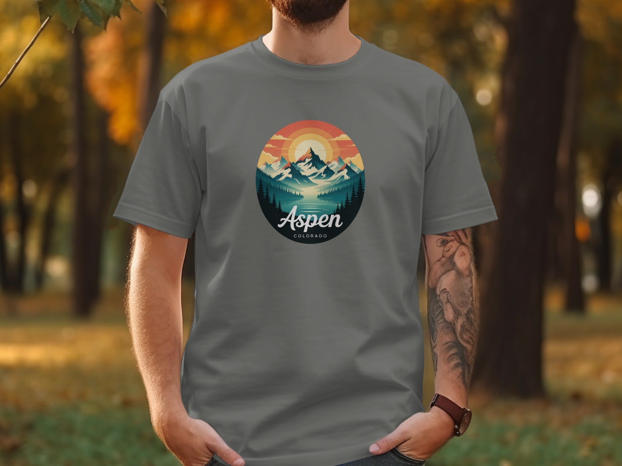 Beautiful Aspen Colorado Mountain Mens T-Shirts