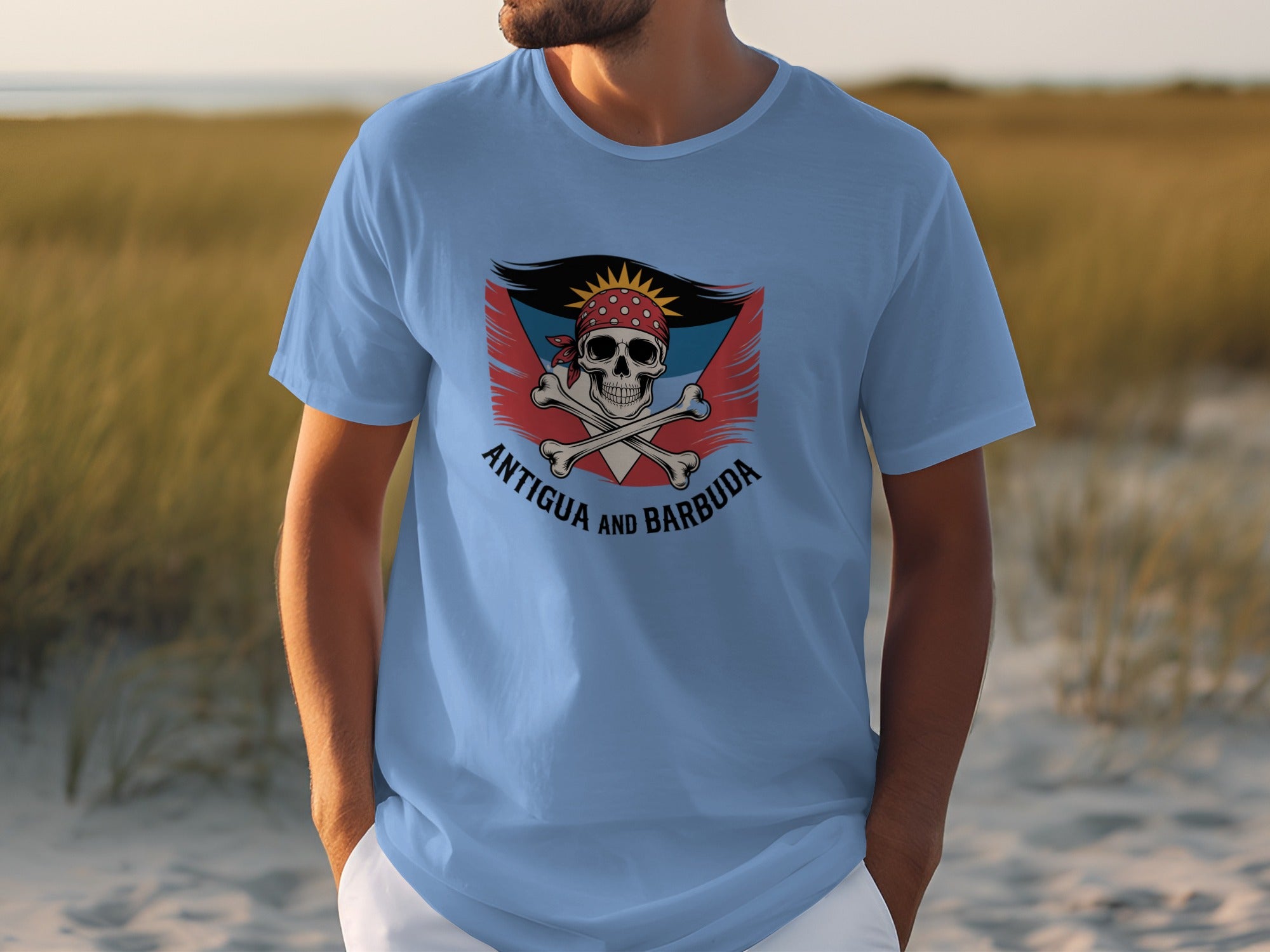 Antigua and Barbuda Skull Print T-shirt product
