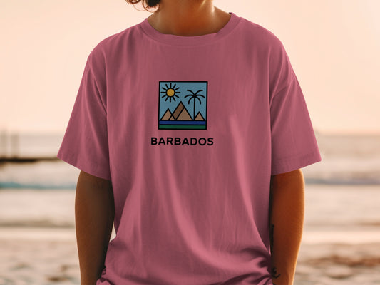 Barbados Beach Mountains Sunset Inspired Shirt product