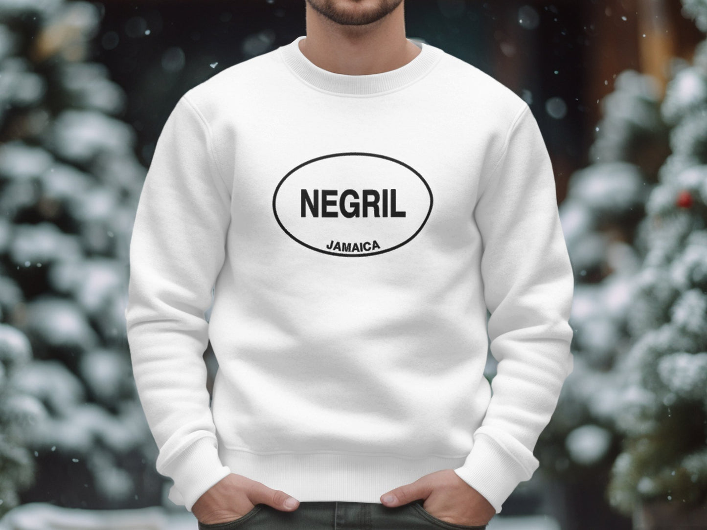 Negril Mens Sweatshirt White