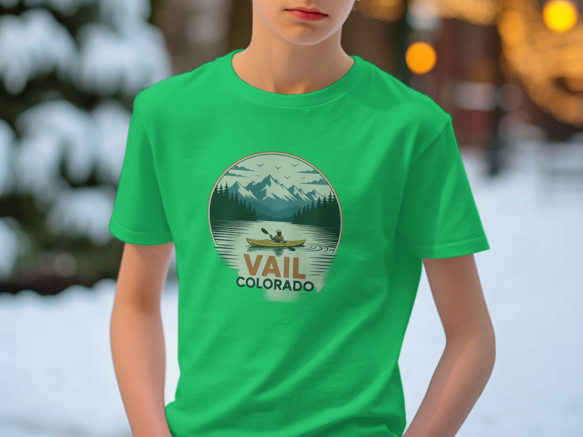 Vail Colorado Kayaking Graphic Print T-shirt product