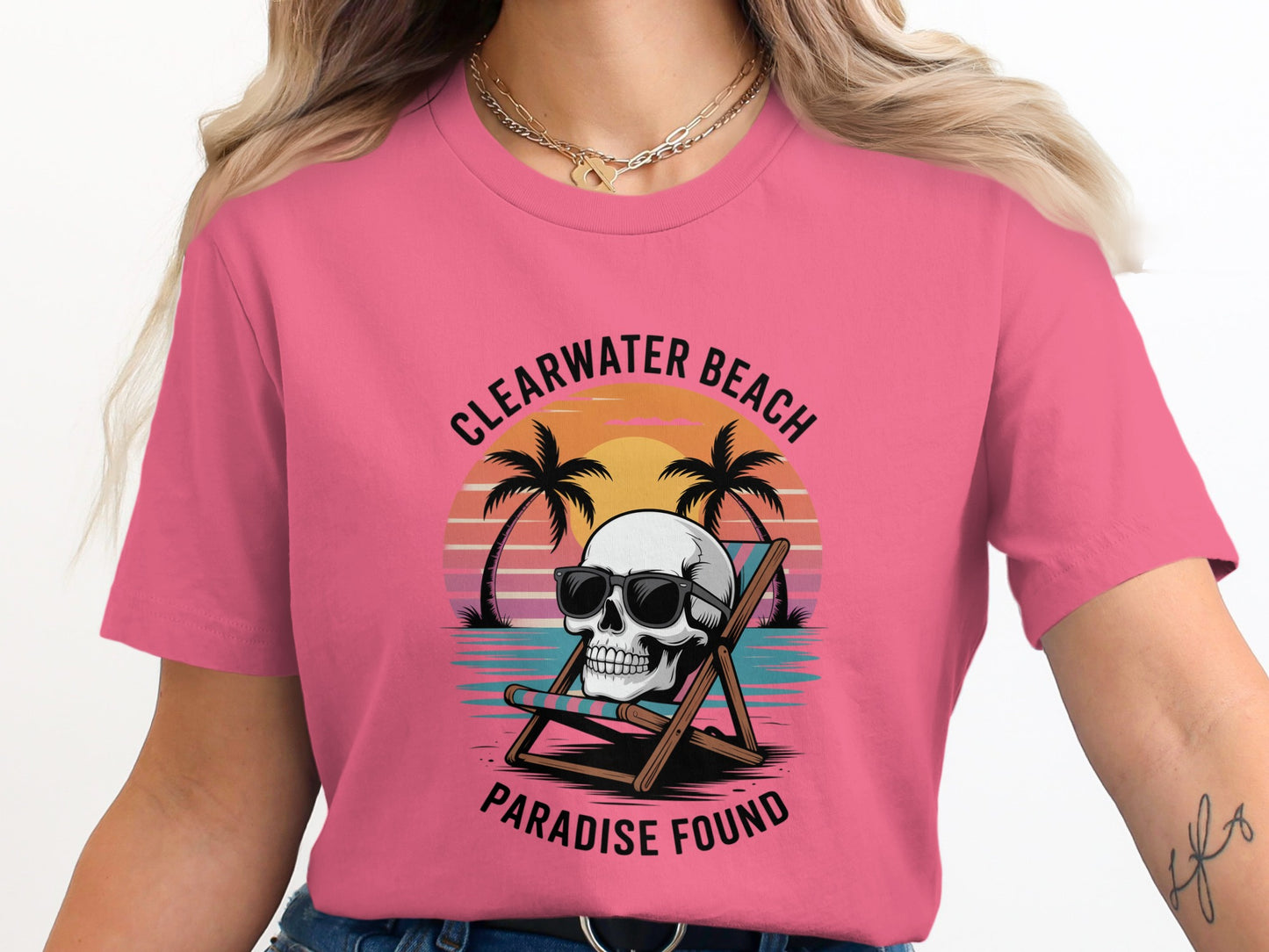 Clearwater Beach Paradise Found Skull T-shirt product