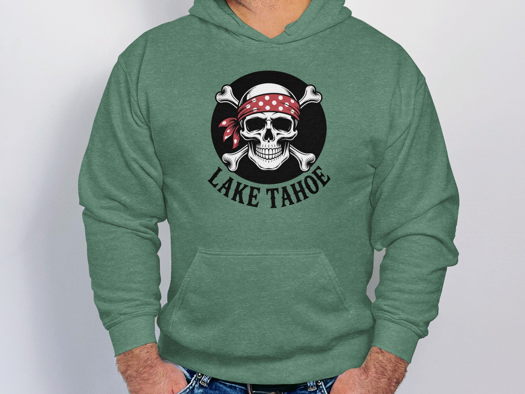 Lake Tahoe Pirate Skull Hooded Sweatshirt product