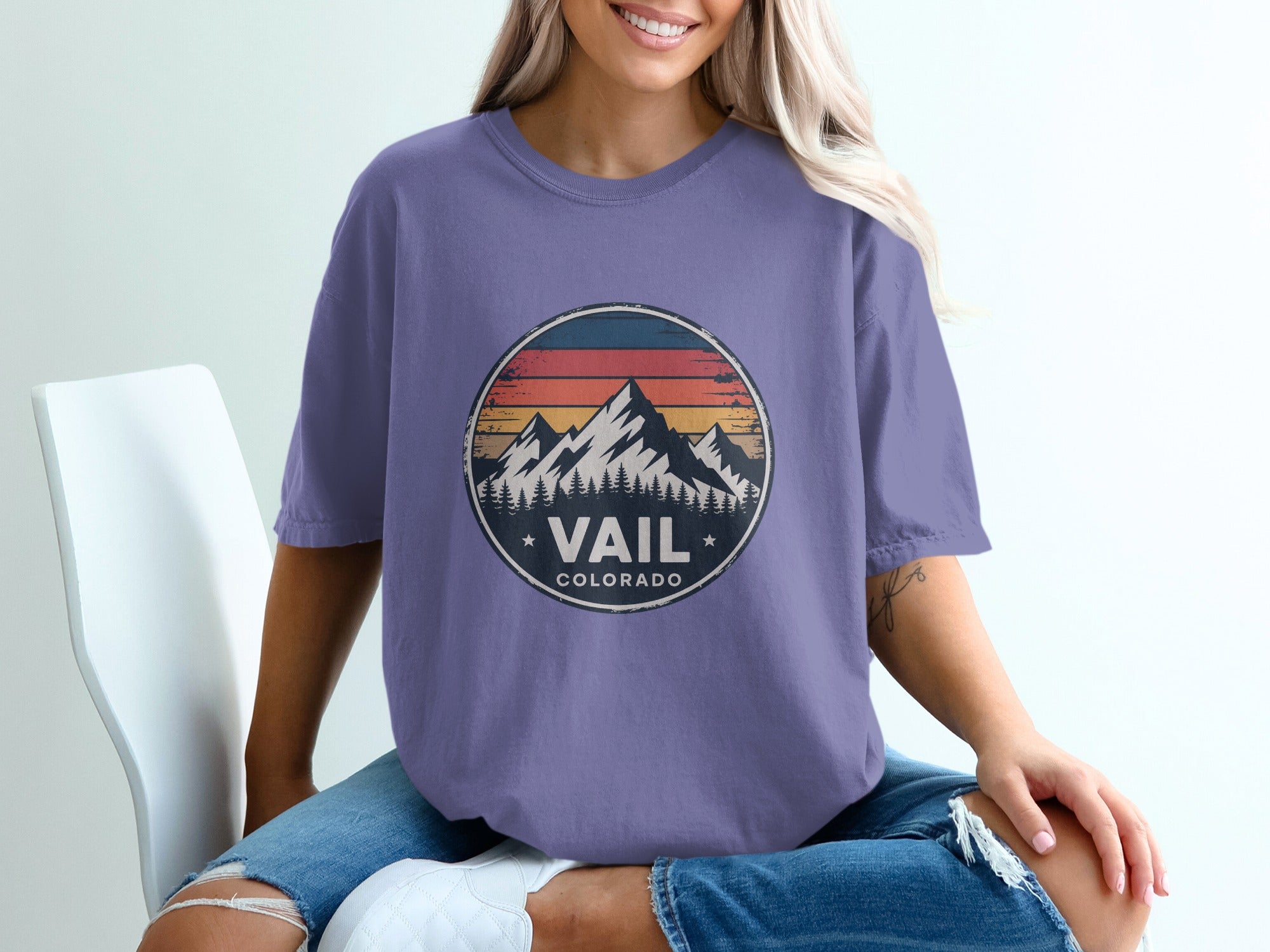 Vail Colorado Mountain Graphic Design Shirt product