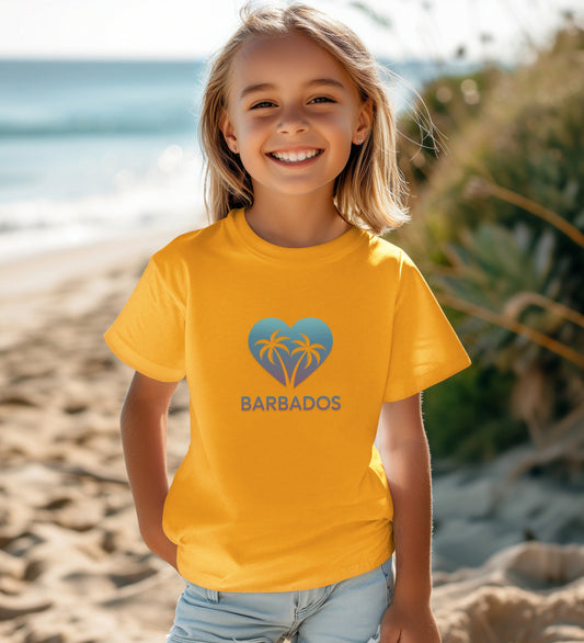 Barbados Heart with Palm Trees Design T-Shirt product