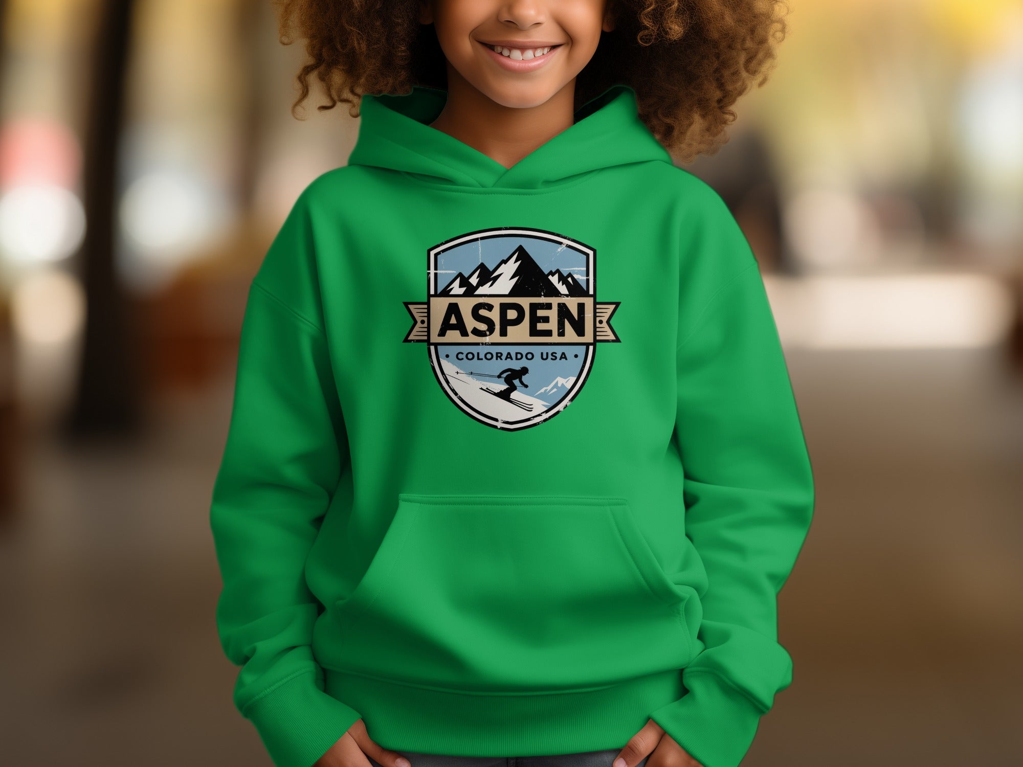 Aspen Colorado USA Green Hoodie Sweatshirt product