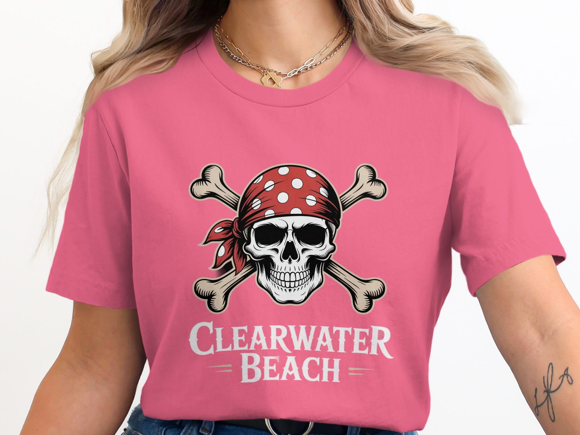 Clearwater Beach Skull Pirate Graphic Tee product