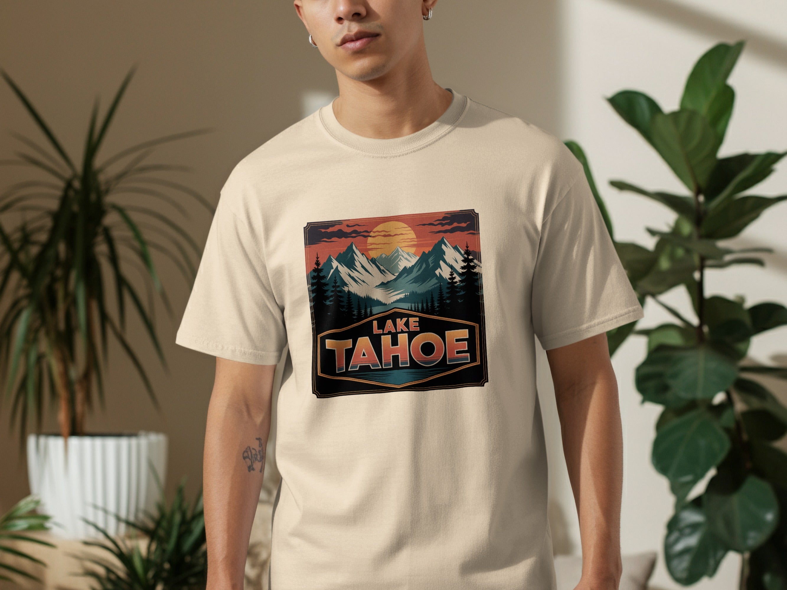 Lake Tahoe Sunset Mountains Graphic T-shirt product