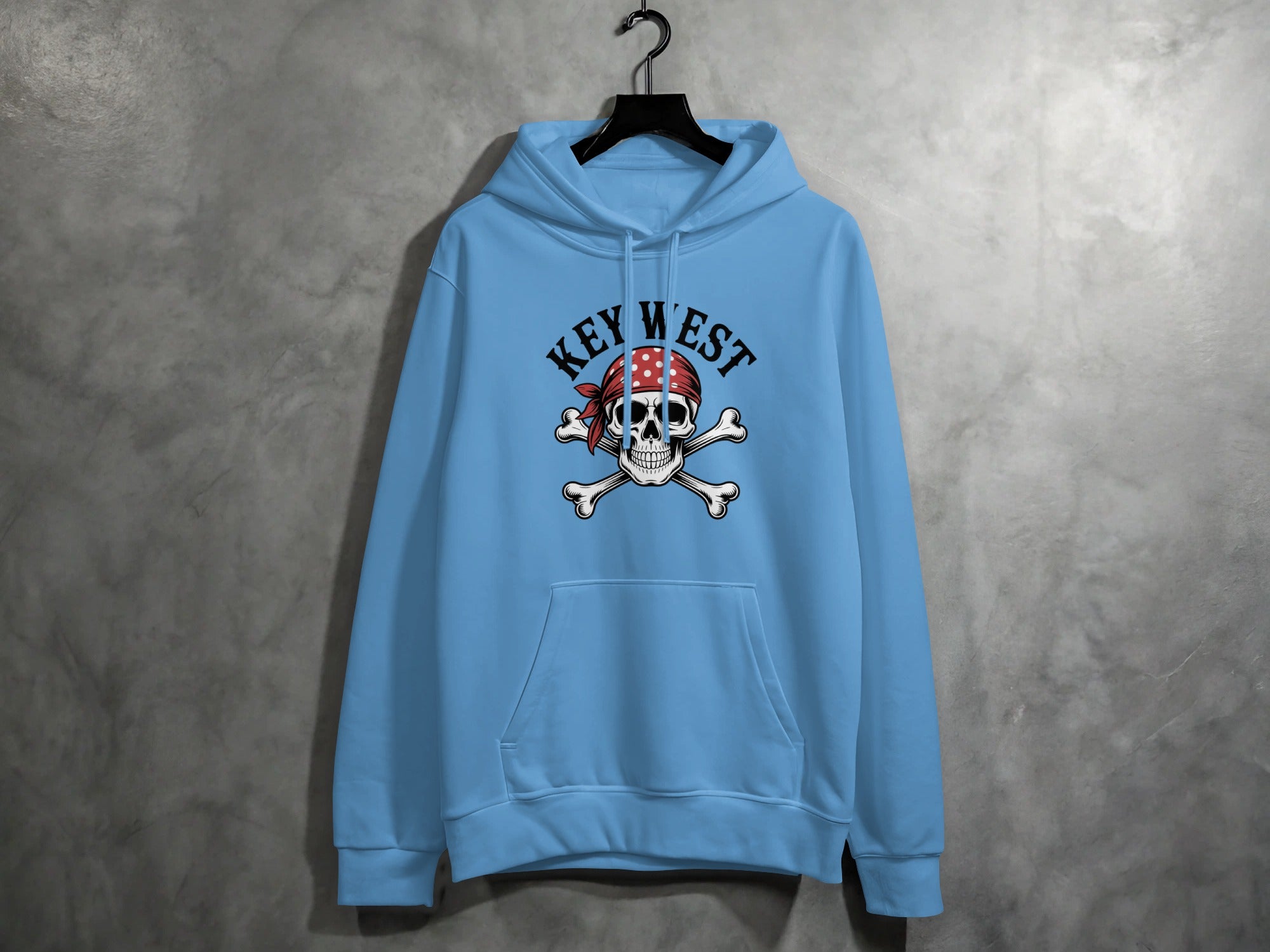 Key West Pirate Skull Print Blue Hoodie product