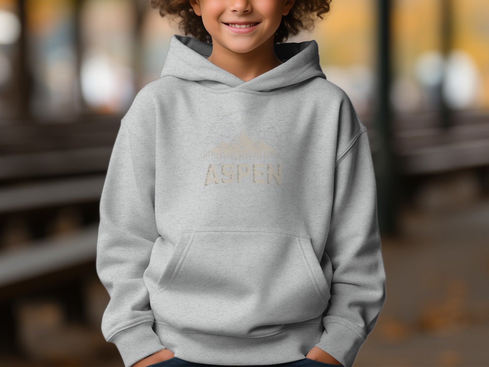 Cozy Aspen Mountain Design Hoodie for Teens