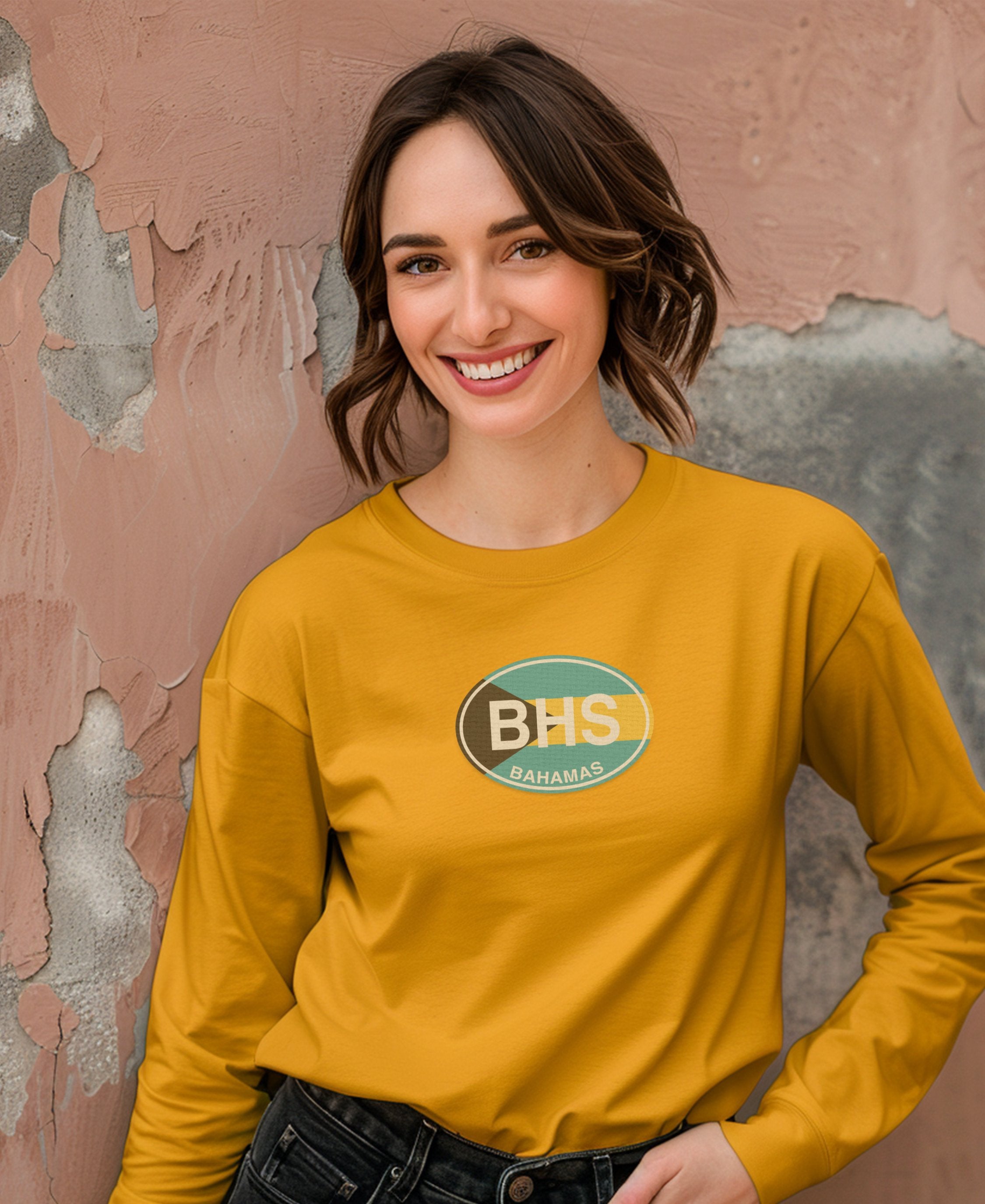 BHS Bahamas Logo Yellow Long Sleeve Shirt product