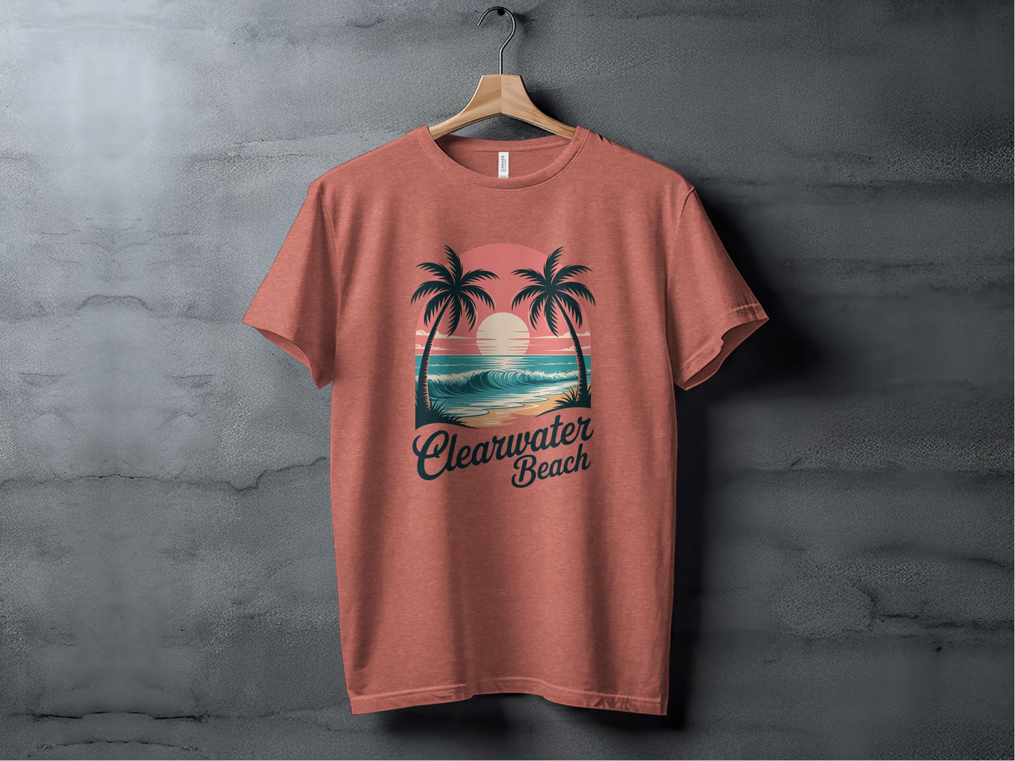 Clearwater Beach Sunset Palm Trees Design Product