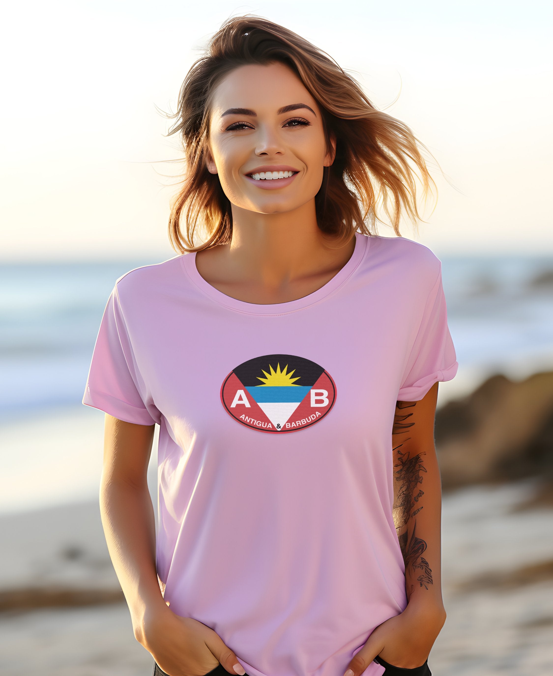 Antigua pink sands, sailing, Sailing Week womens t-shirt