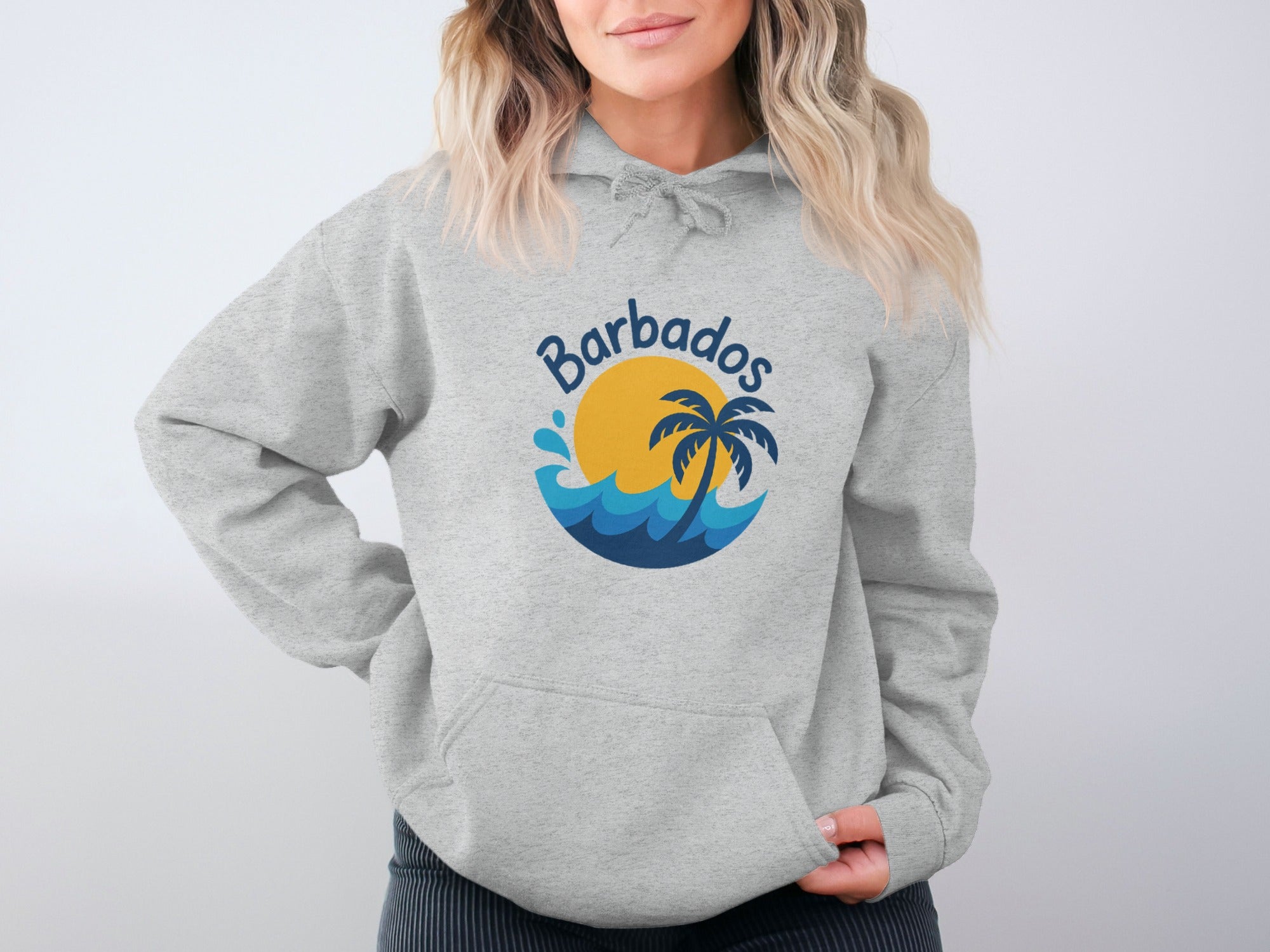 Barbados Palm Tree Design Hooded Sweatshirt product
