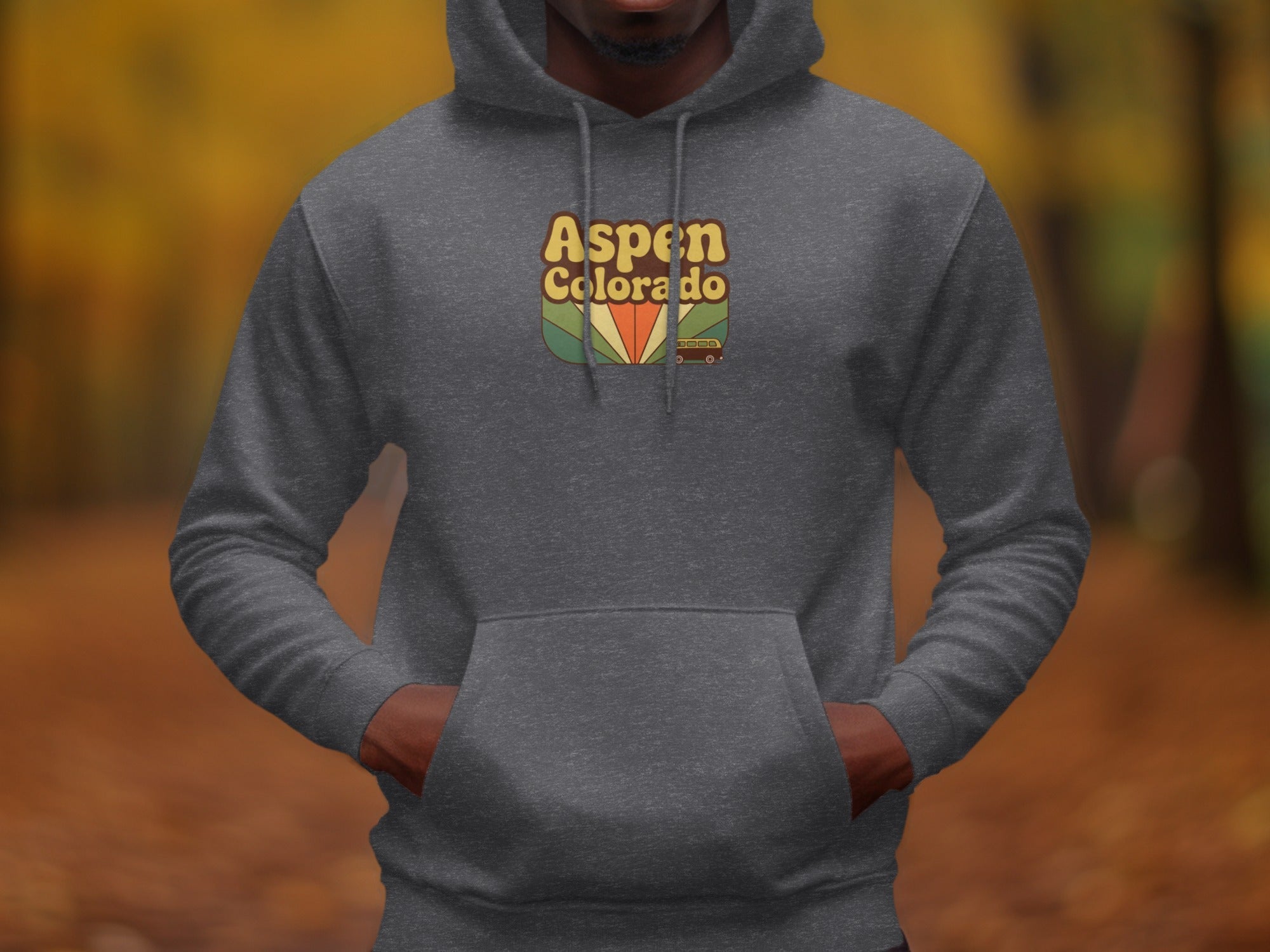 Retro Aspen Colorado Adventure Mens Hoodies Hoodies