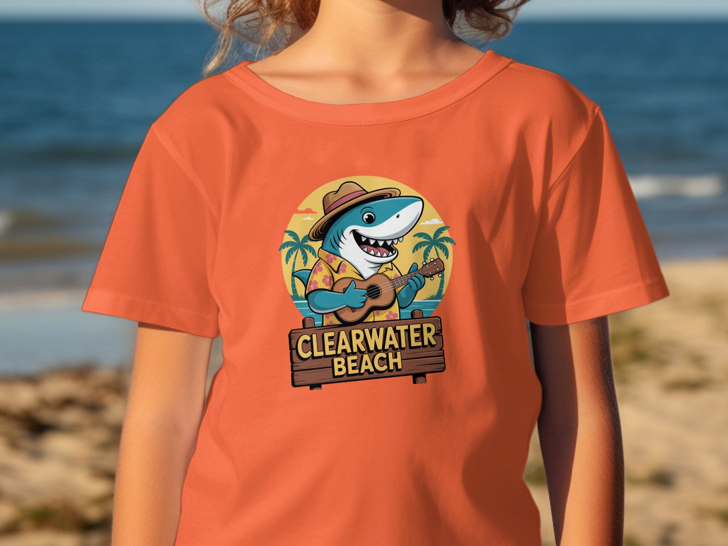 Clearwater Beach Guitar Playing Shark Graphic Shirt product