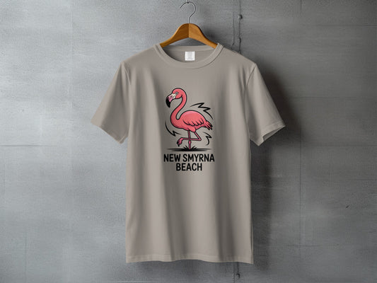New Smyrna Beach Pink Flamingo T-Shirt Vacation Product