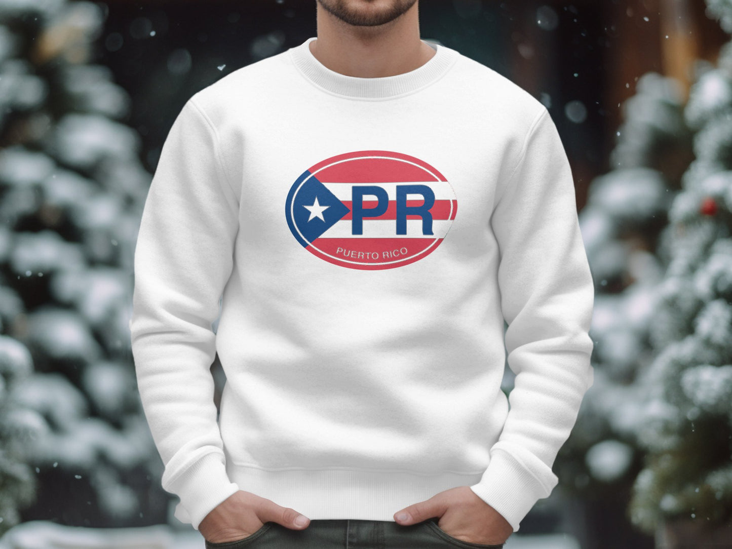 Puerto Rico Mens Sweatshirt White