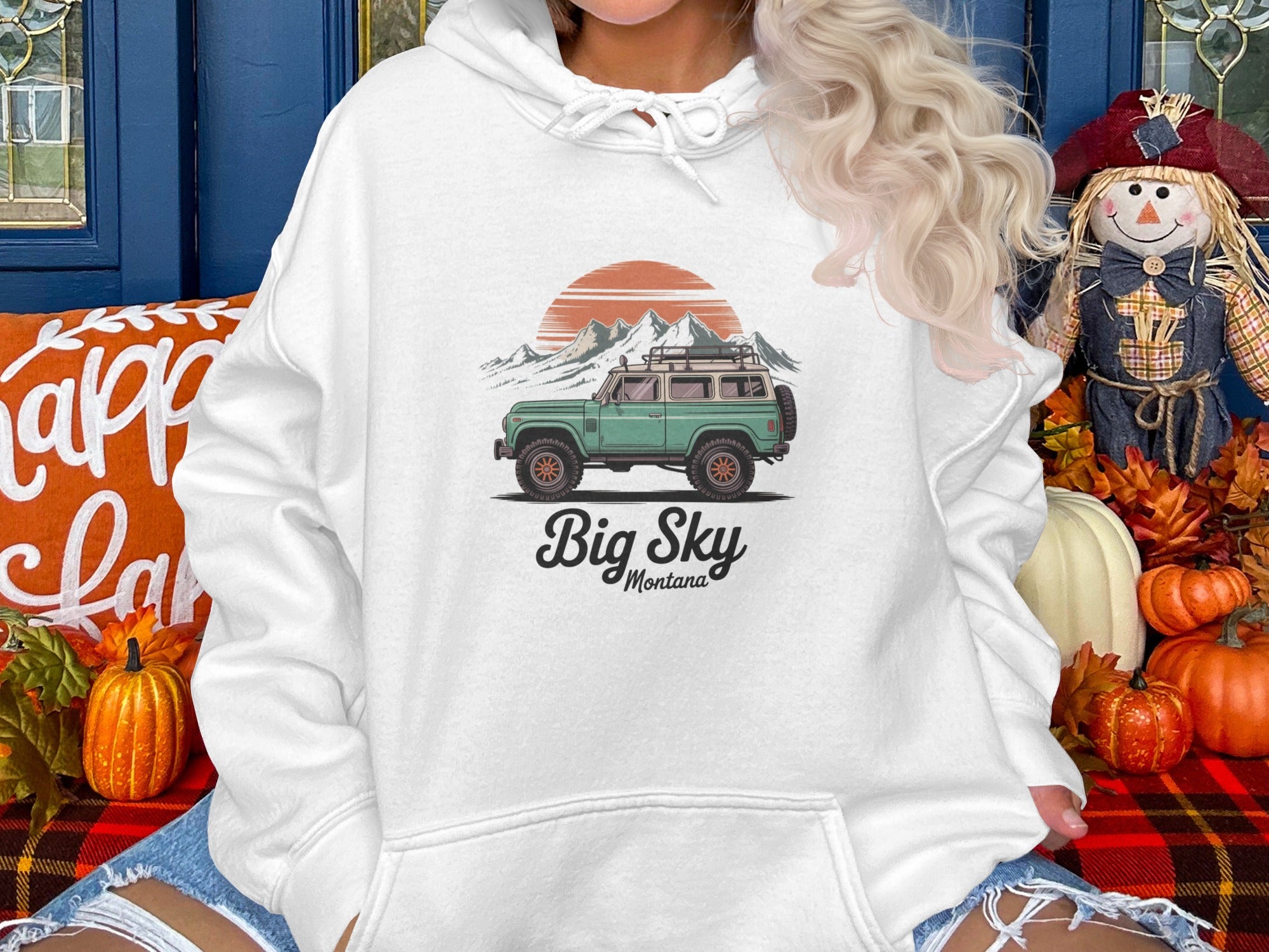 Big Sky Montana Hoodie Beautiful Mountain Design