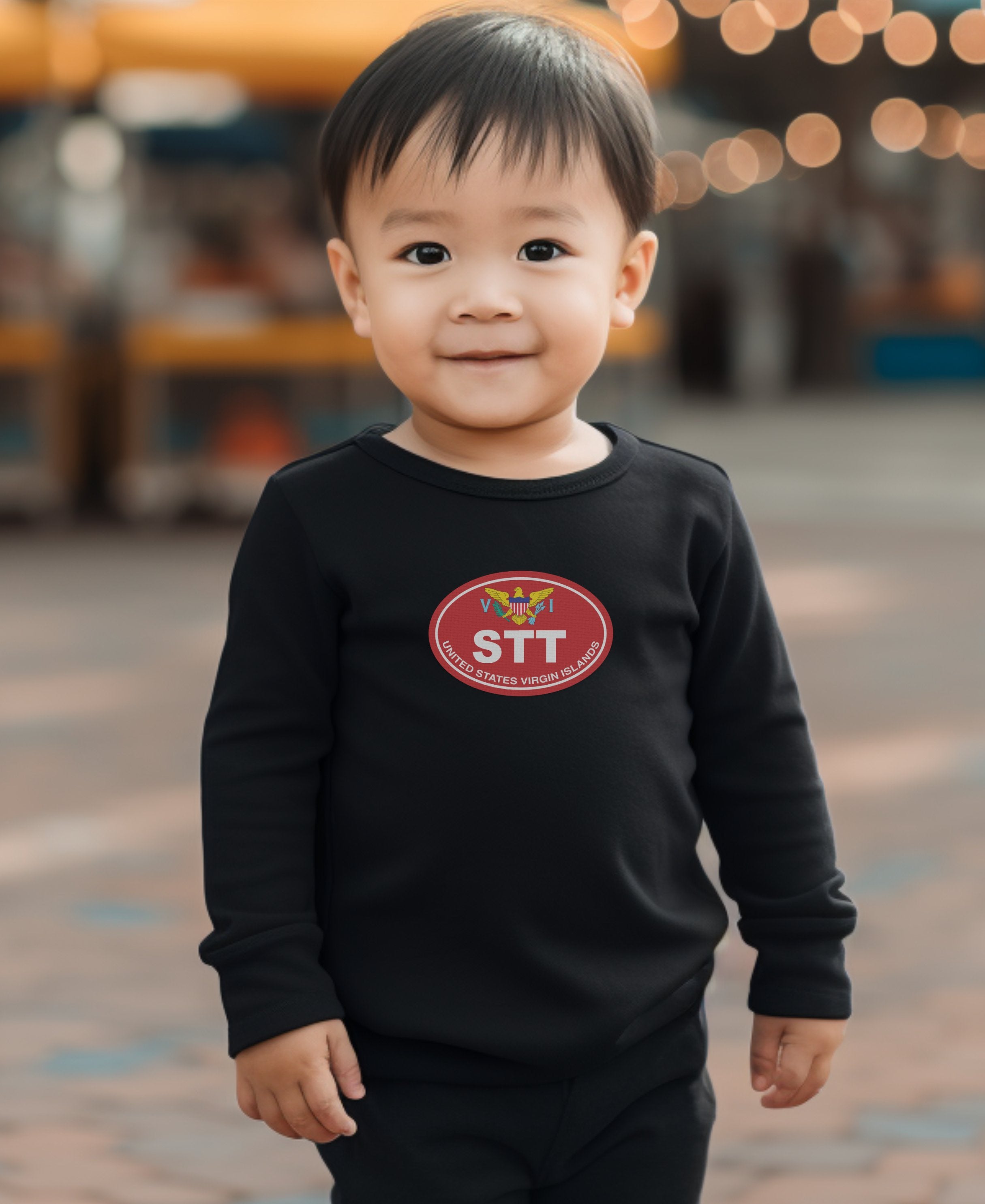 St Thomas exploring pirate history at Blackbeard's Castle Toddler Long Sleeve T-Shirt