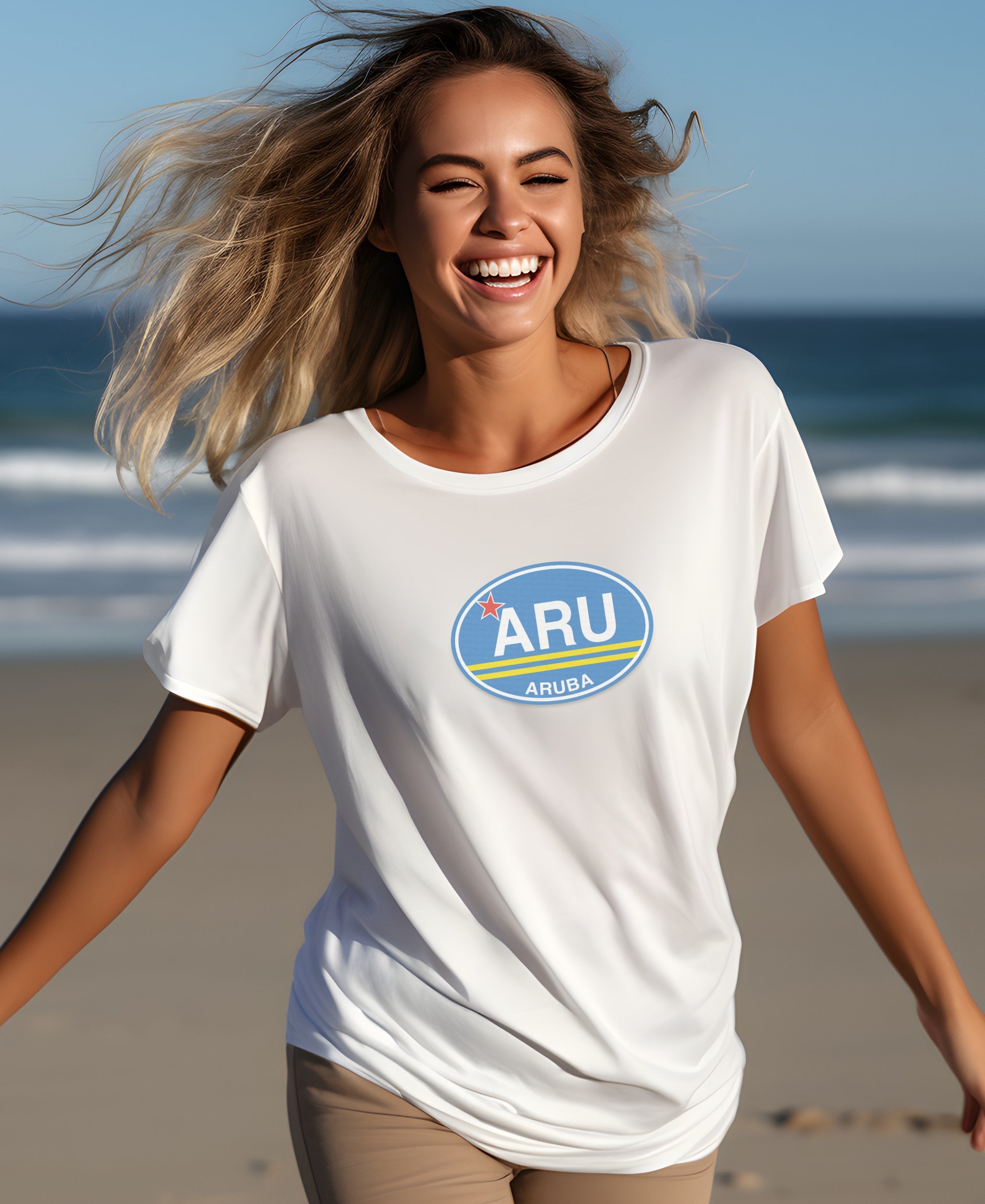 Aruba Eagle Beach, cacti dunes, Carnival womens t-shirt