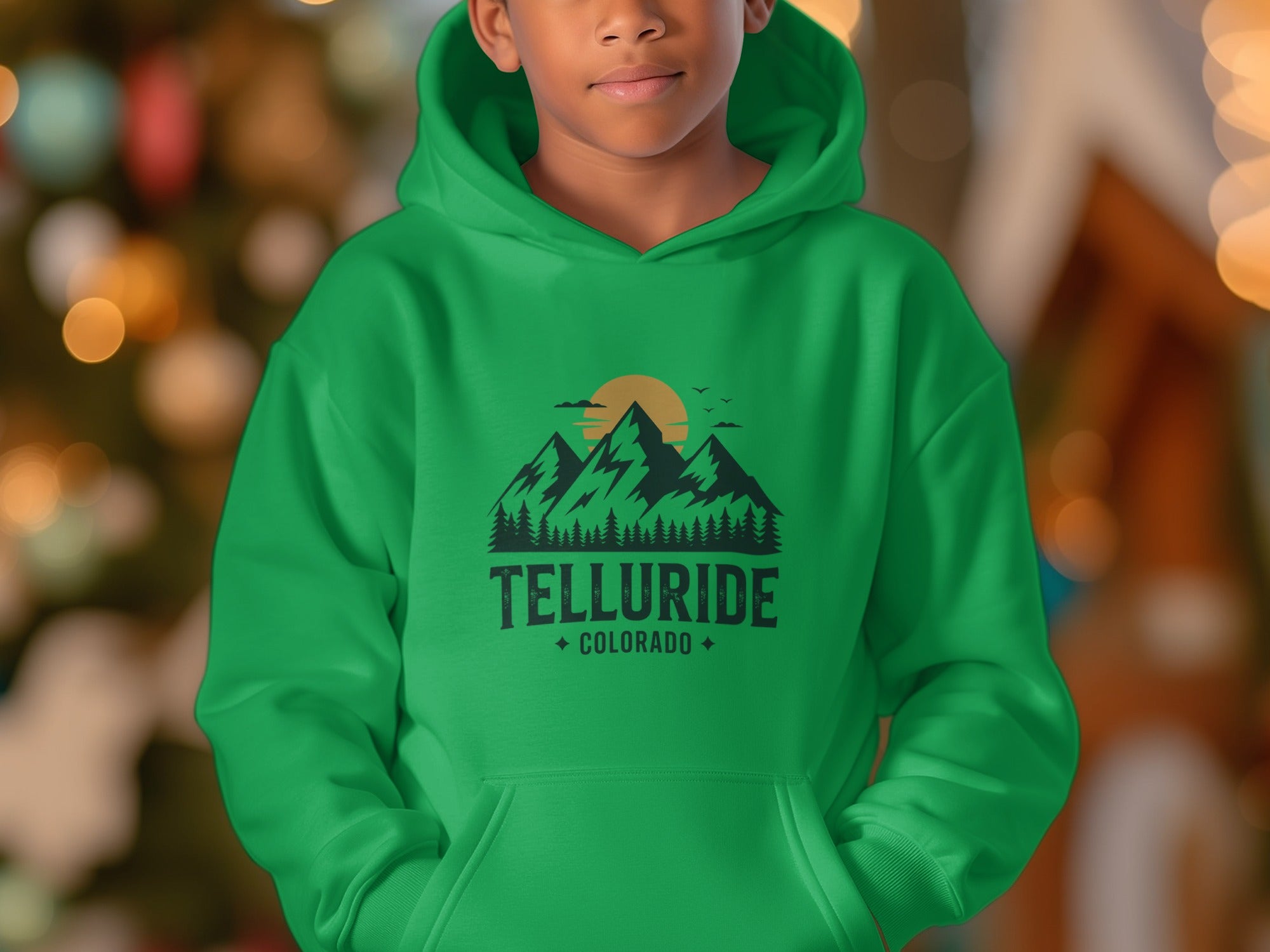 Telluride Colorado Hoodie with Mountain Design