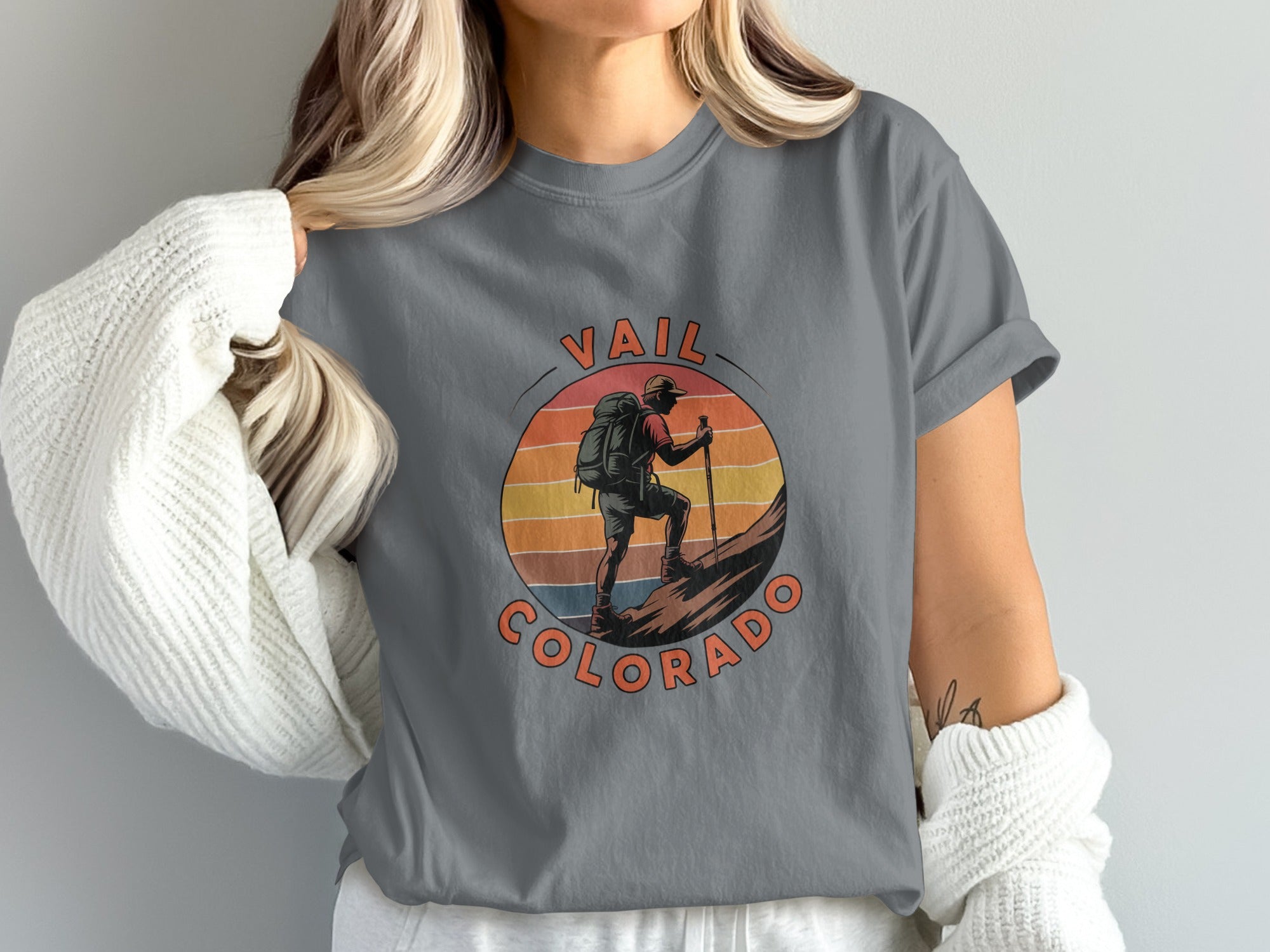 Vail Colorado Hiking T Shirt Graphic Tee Casual product