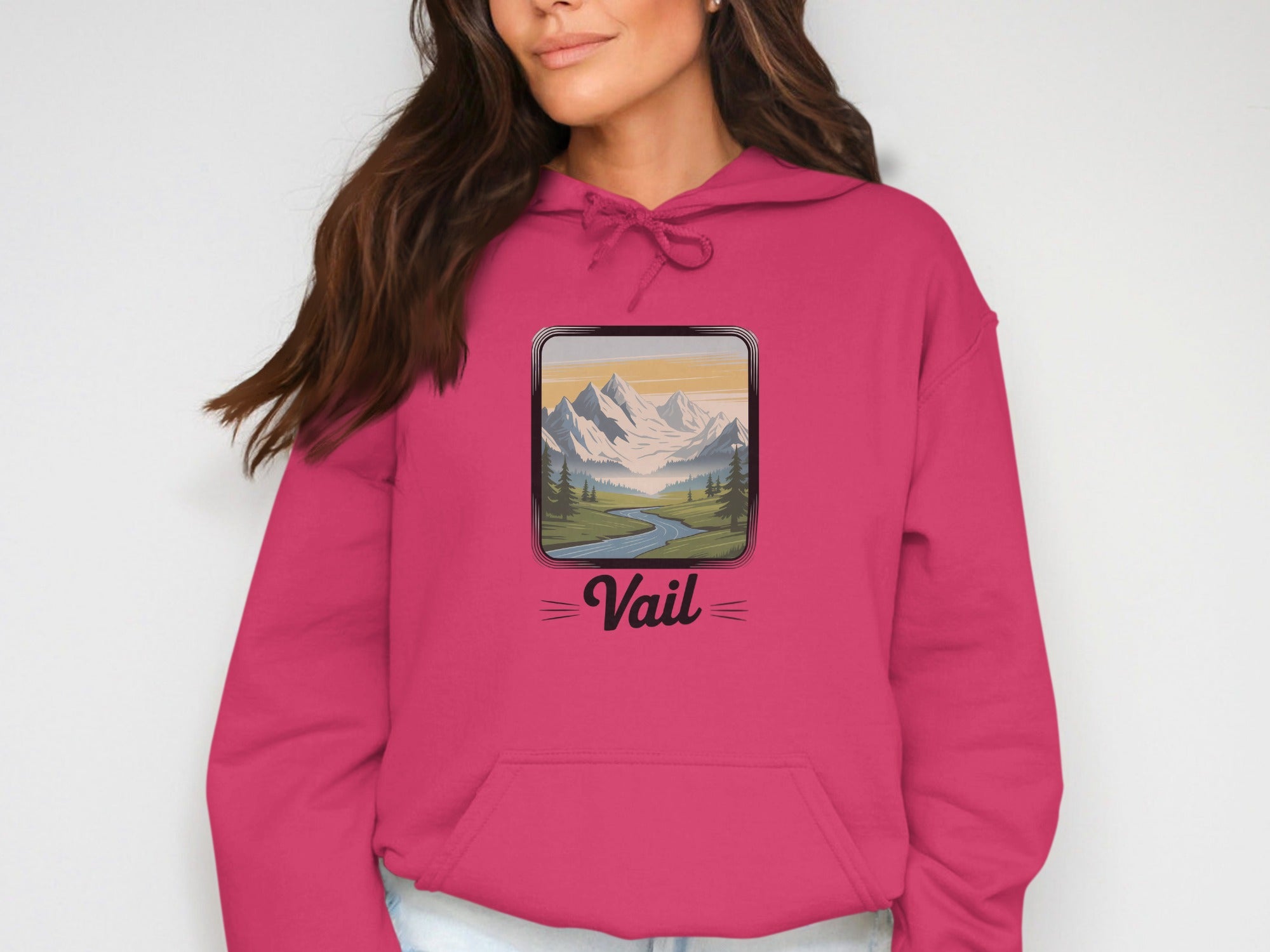 Vail Graphic Print Hoodie for Women Fashion Product