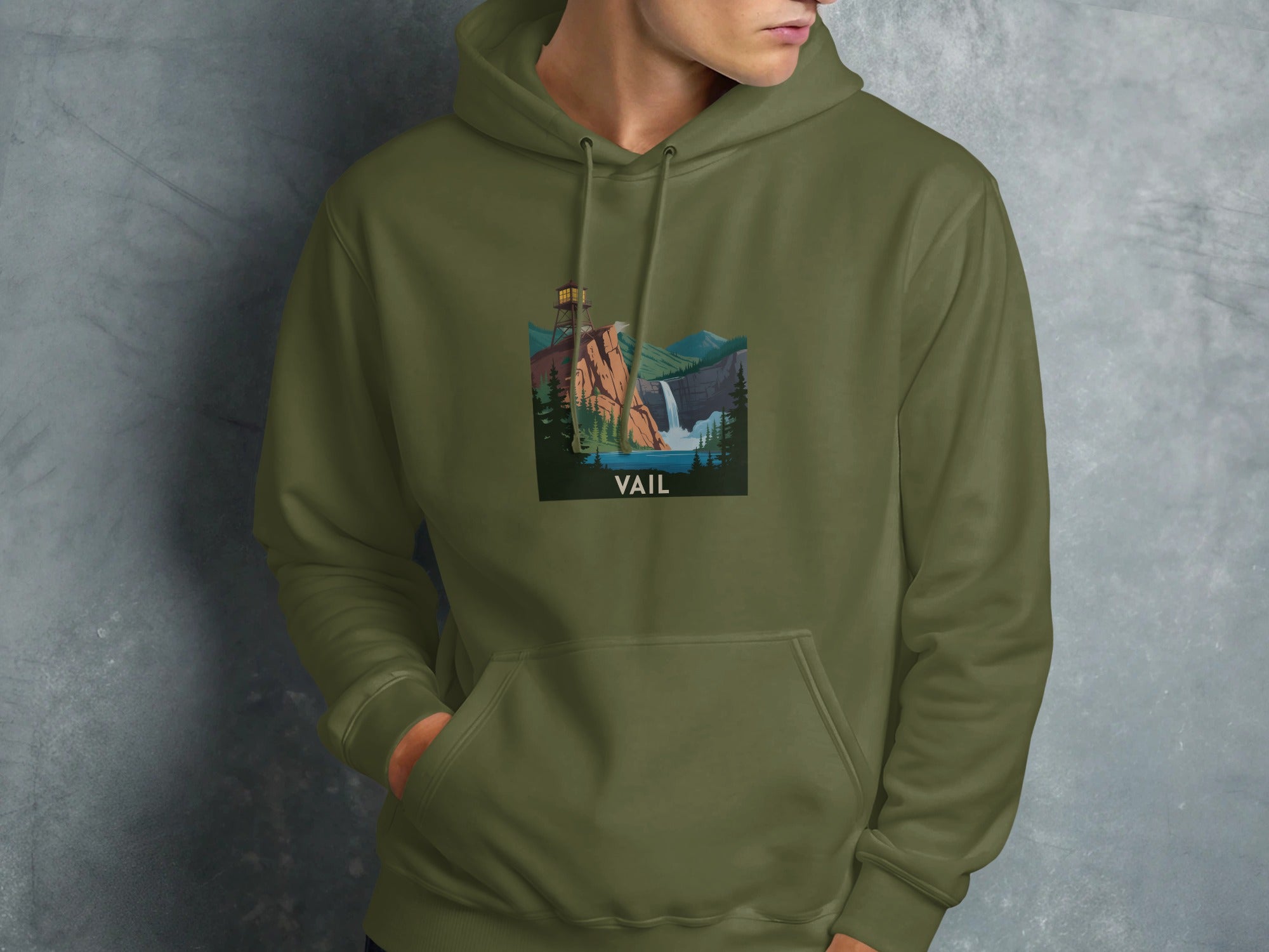 Stunning Mountain Scene Vail Hooded Sweatshirt product