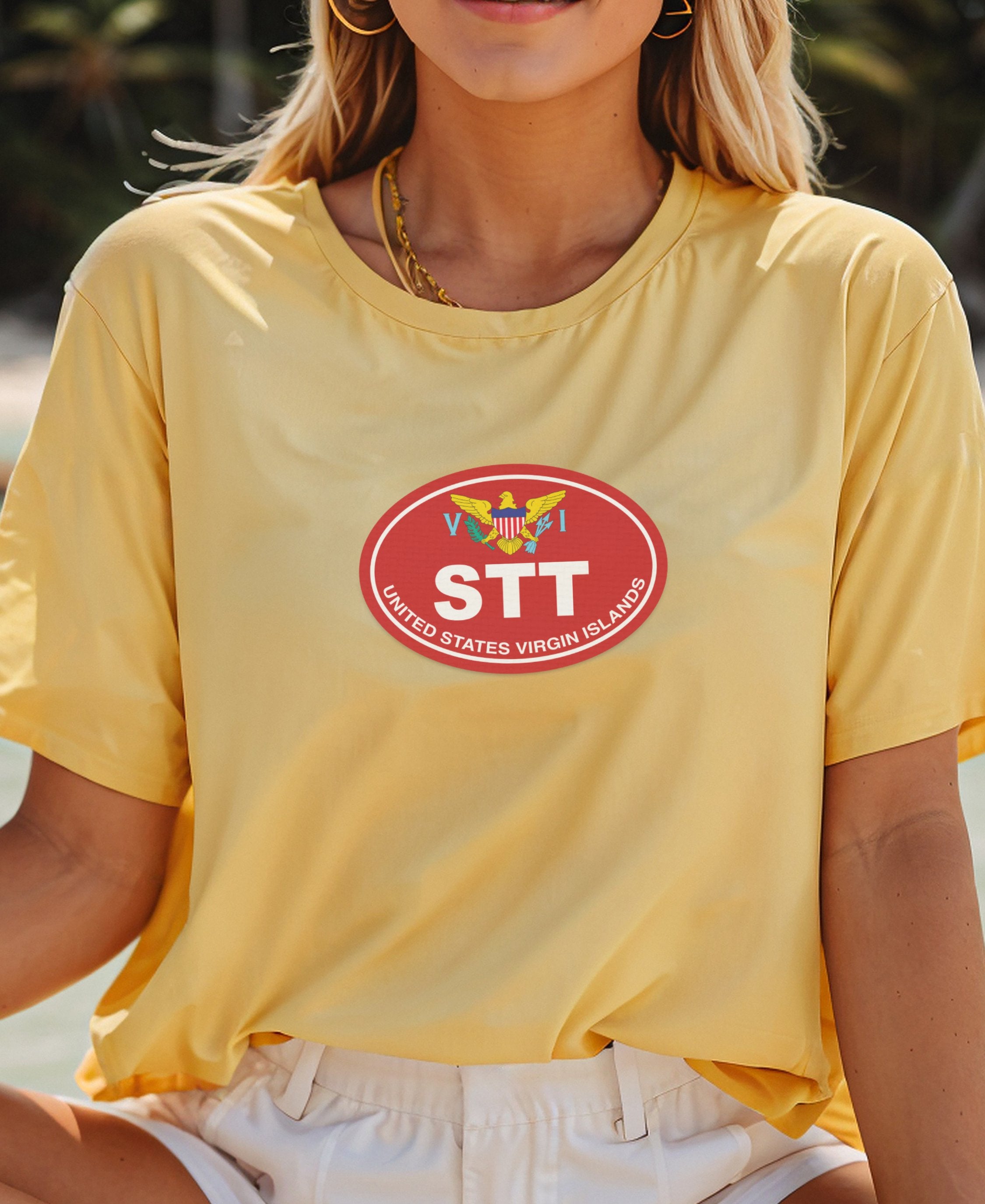 St Thomas harbor, Magen’s Bay, Carnival womens t-shirt