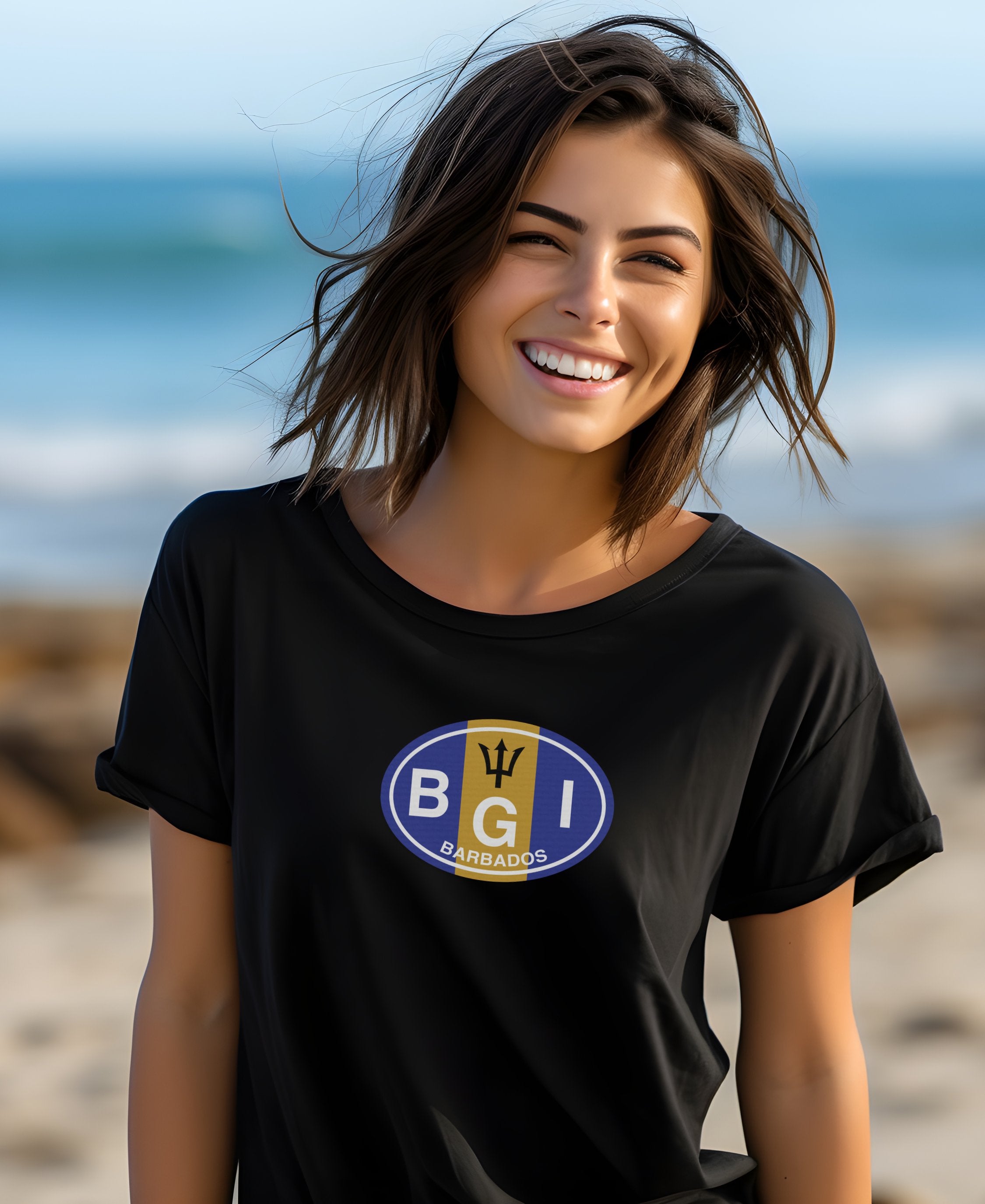 Barbados surf, Bridgetown charm, Crop Over Fest womens t-shirt