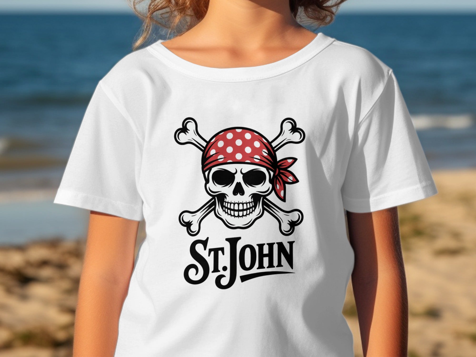 St. John Pirate Skull Crossbones Graphic Shirt product type