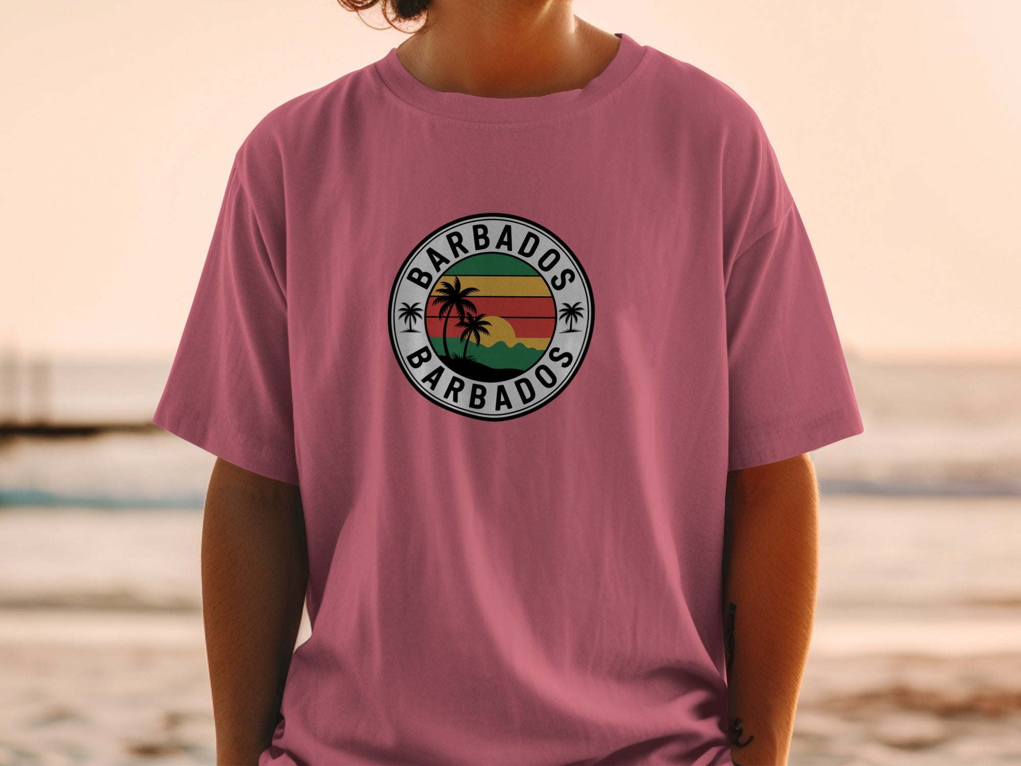 Barbados Sun and Palm Trees Graphic T-shirt product