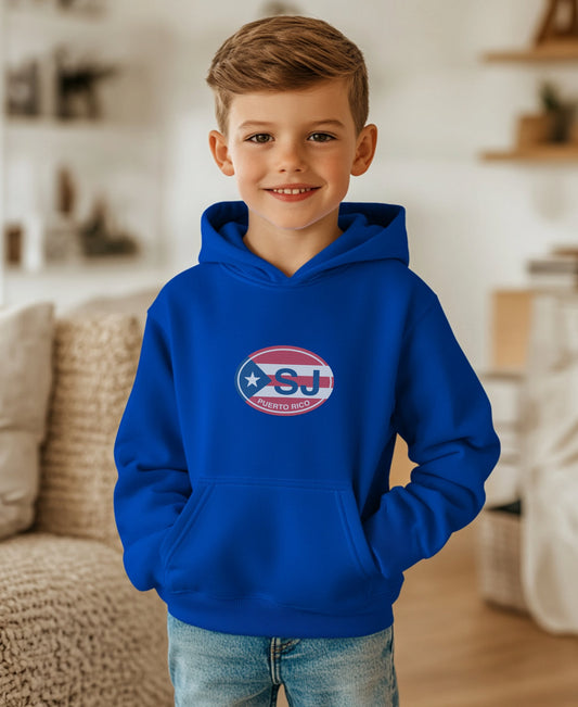 Kids Hooded Pullover with SJ Puerto Rico design hoodie