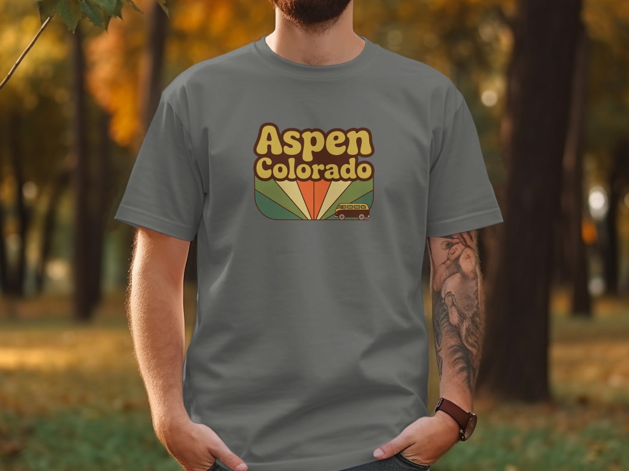 Aspen Colorado Scenic Retro Style T-Shirts product type