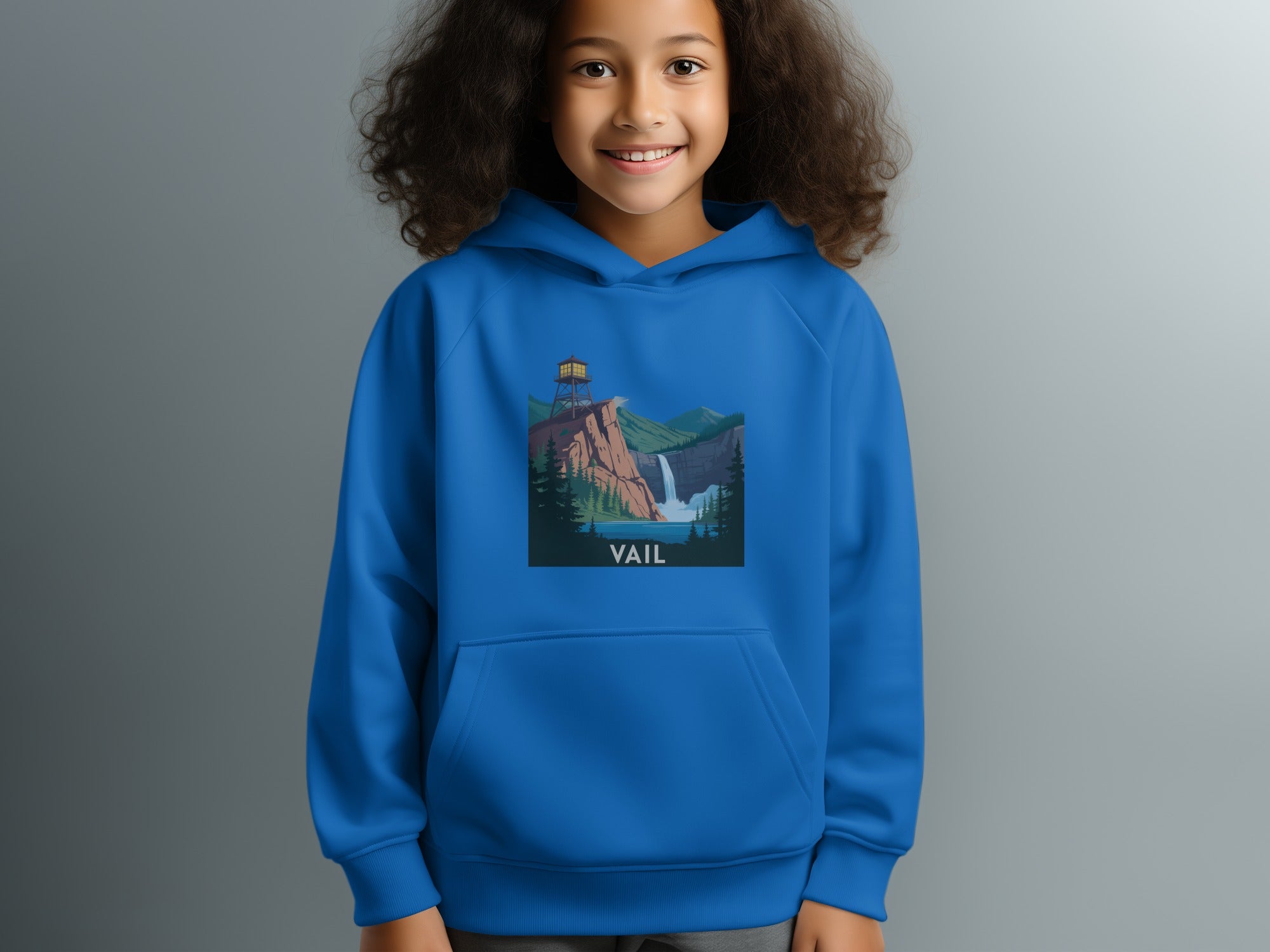 Vail Scenic Mountain Landscape Hoodie for kids