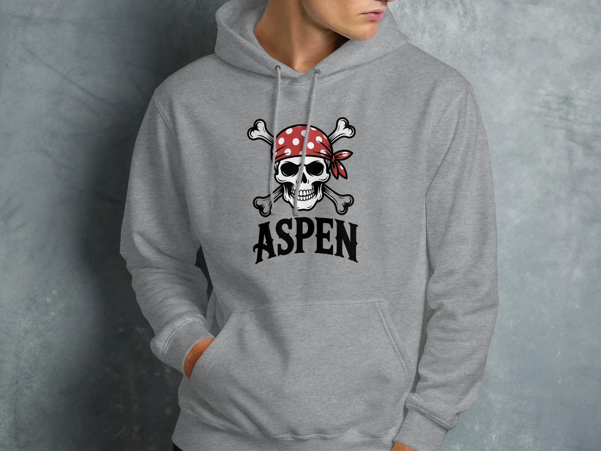 Aspen Hoodie with Skull and Crossbones Graphics product