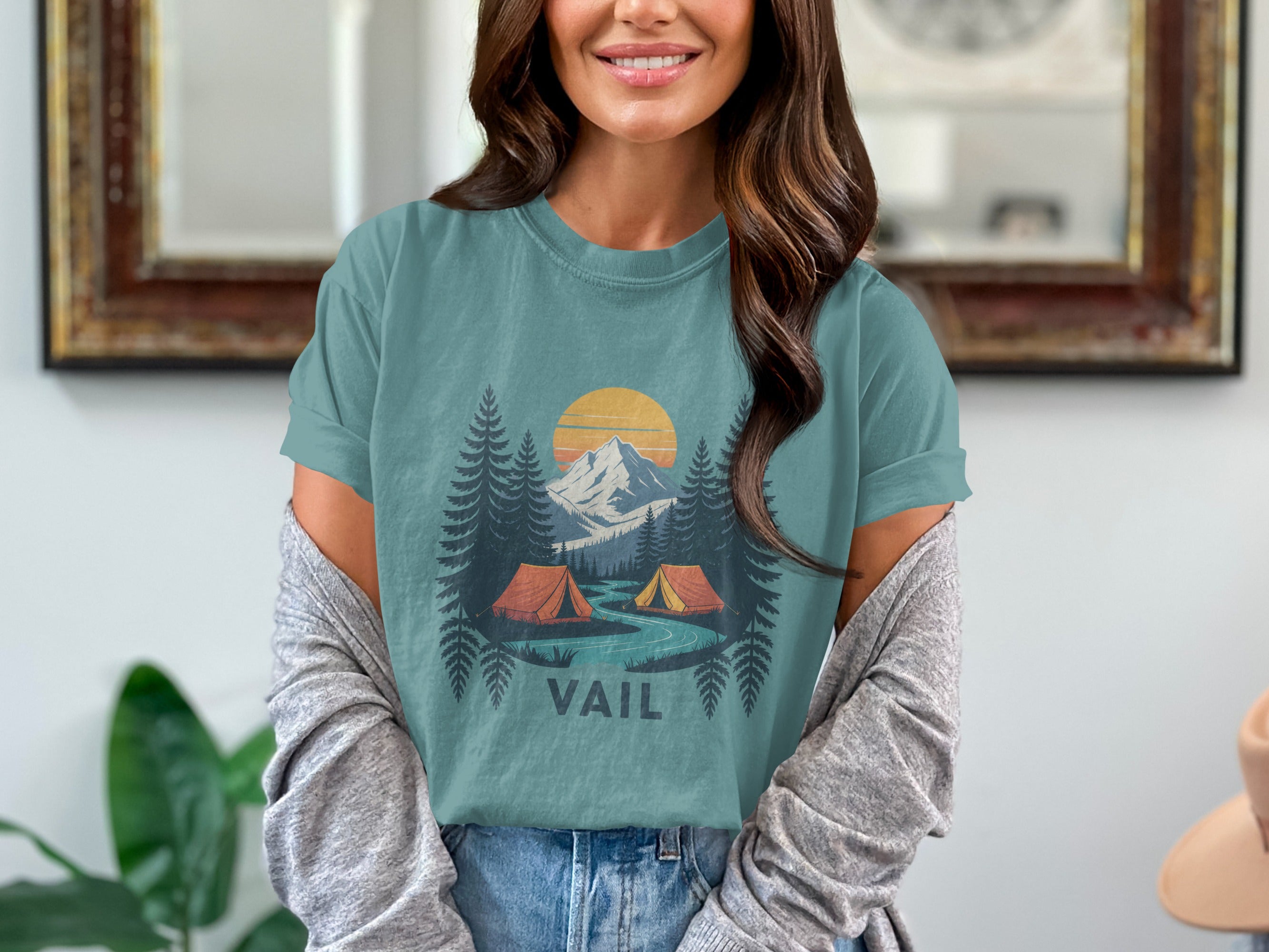 Scenic Vail Mountain Campsite Graphic Tee product