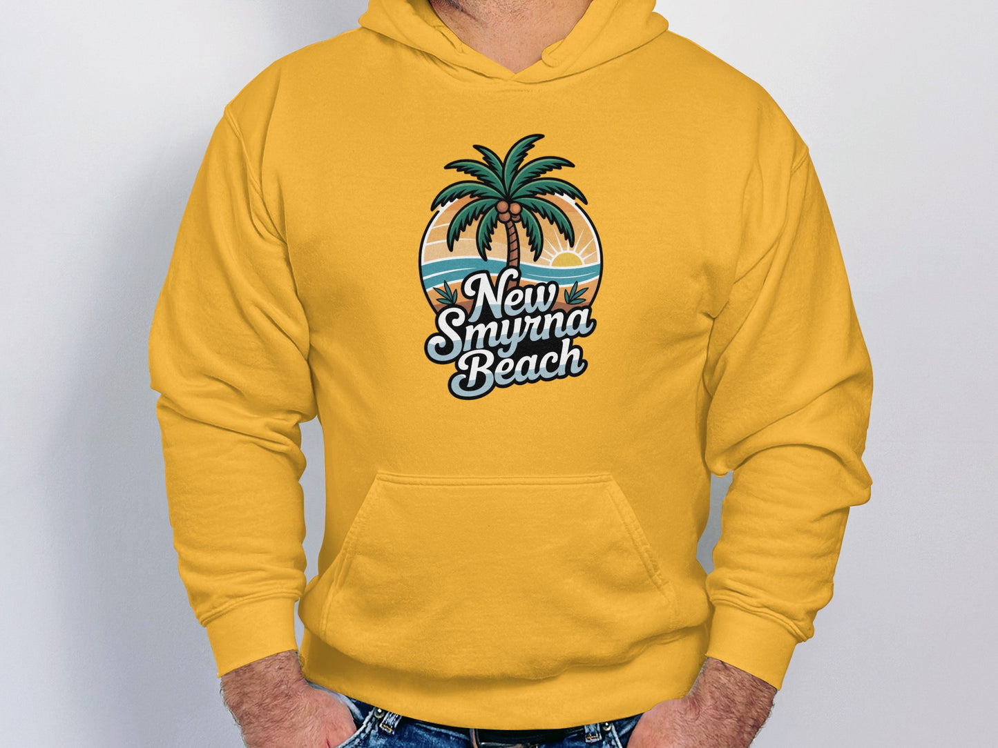 New Smyrna Beach Vibrant Yellow Hoodie product type