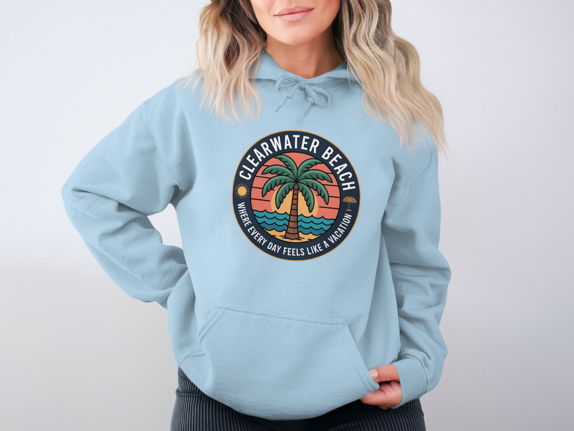Clearwater Beach Palm Tree Graphic Hoodie product type