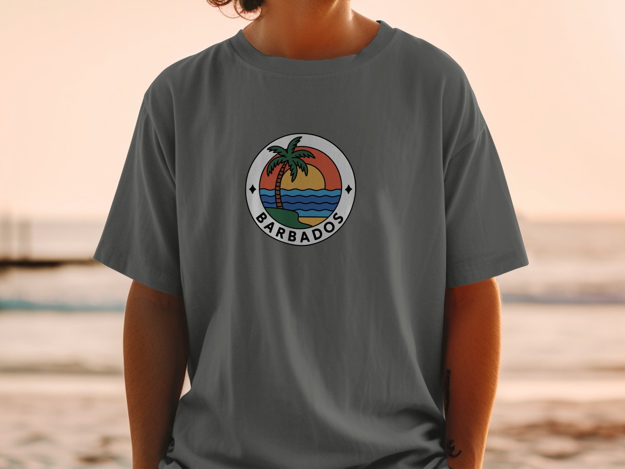 Barbados Palm Sunset Graphic T-shirt product