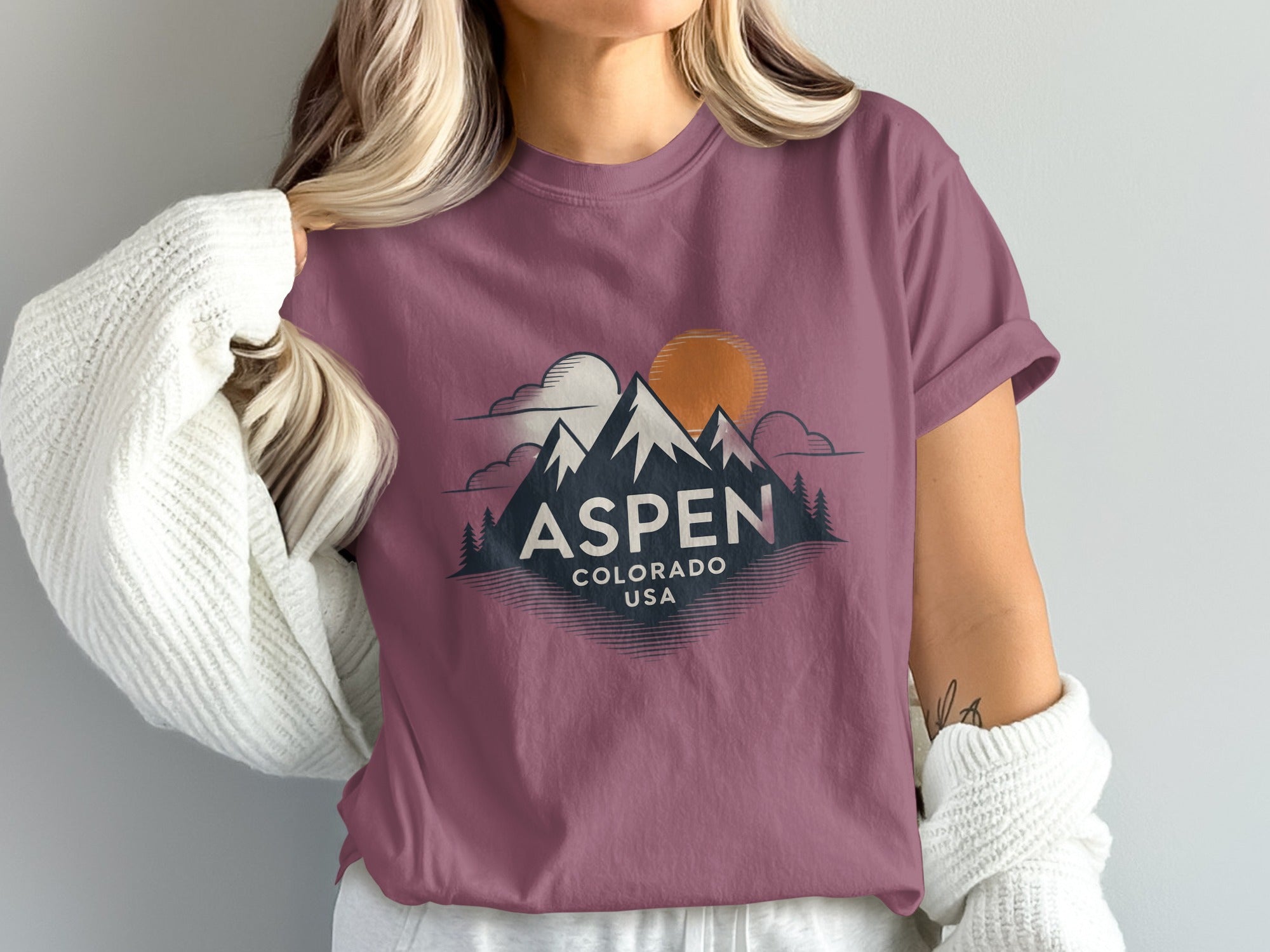 Aspen Colorado USA with Mountains Graphic T-shirt product
