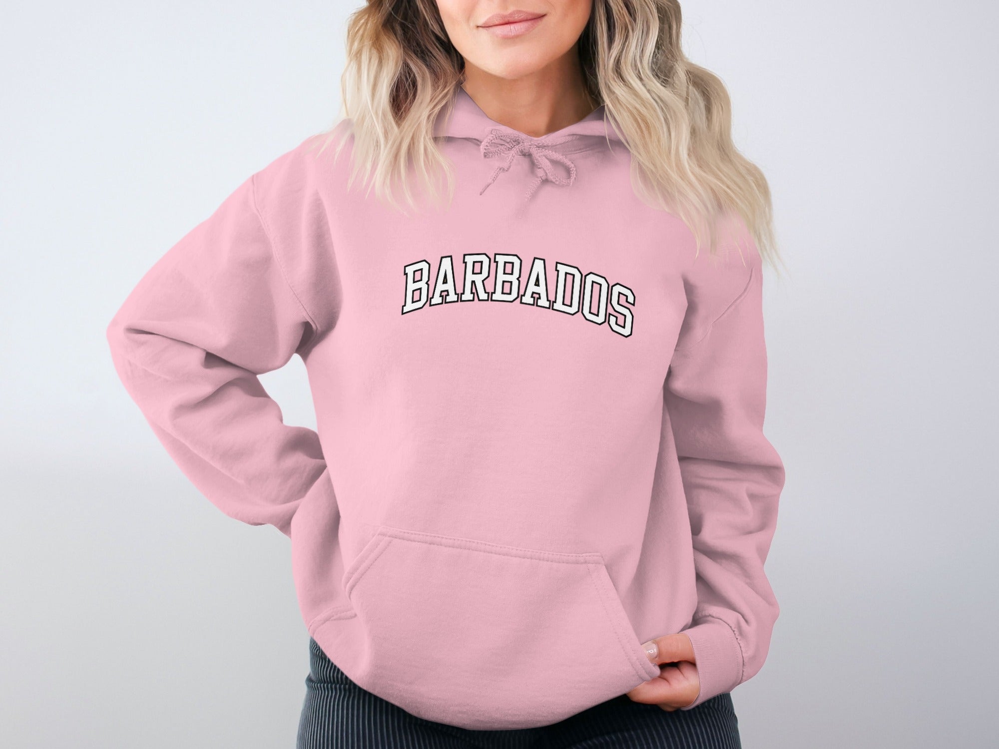 Barbados Print Casual Pink Hoodie product