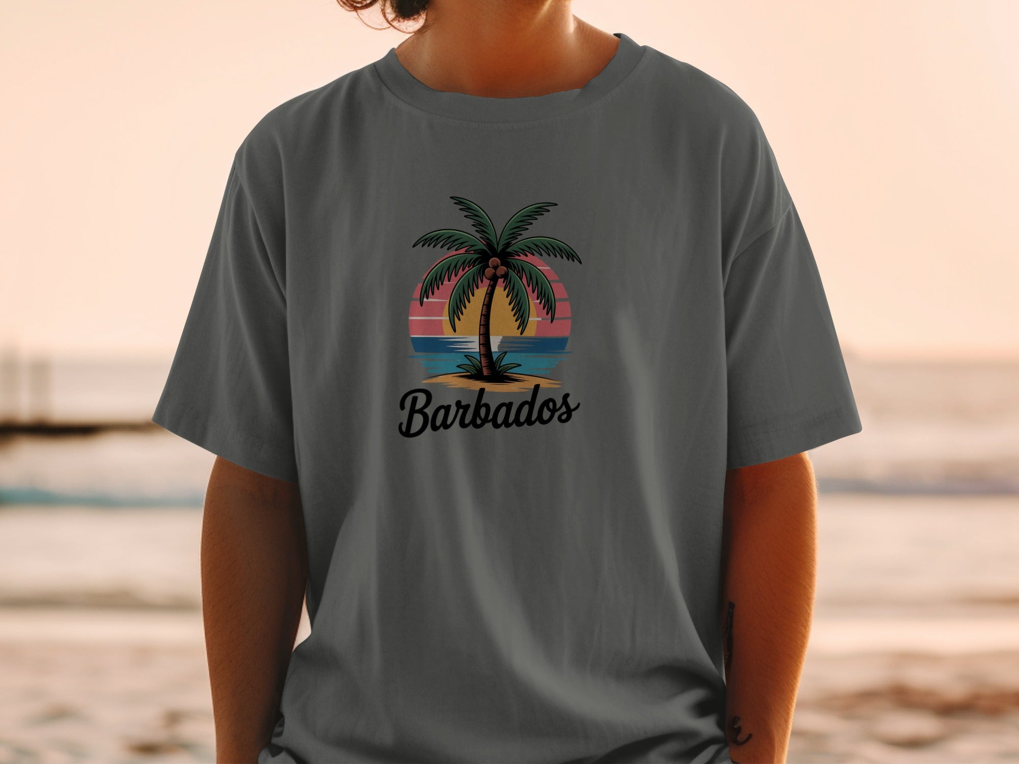 Barbados Palm Tree Graphic Short Sleeve T-shirt product