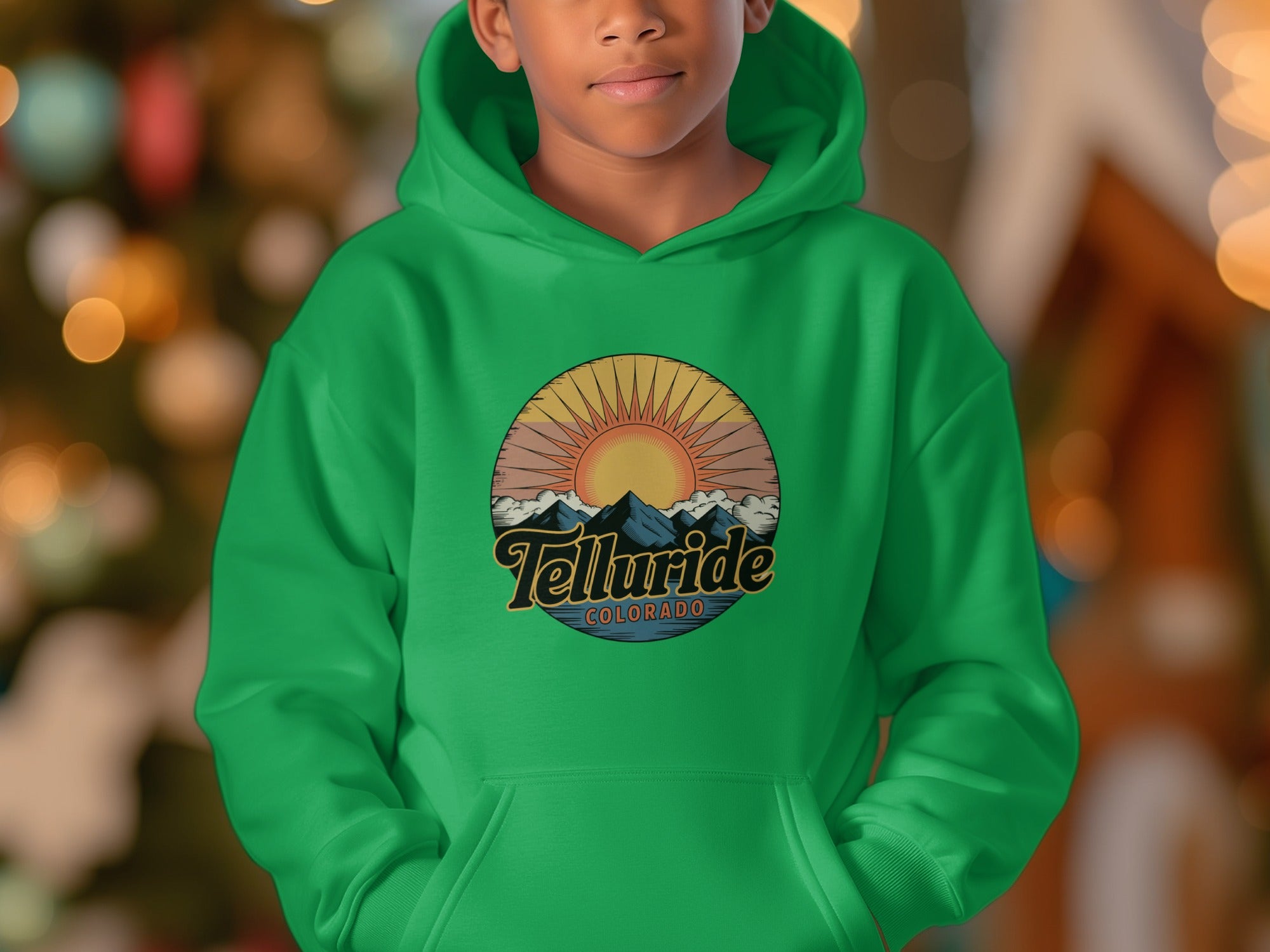 Telluride Colorado Mountains Print Hoodie