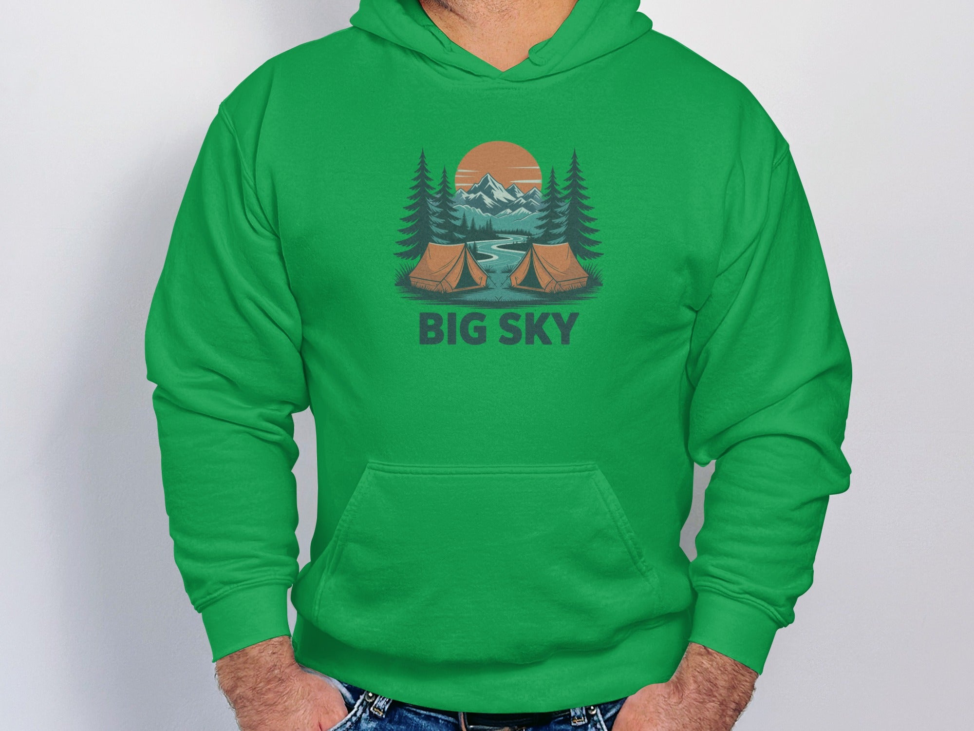 Big Sky Camping Scene Outdoors Hoodie