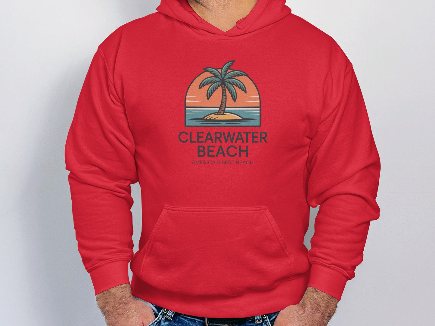 Clearwater Beach Graphic Design Red Hoodie product